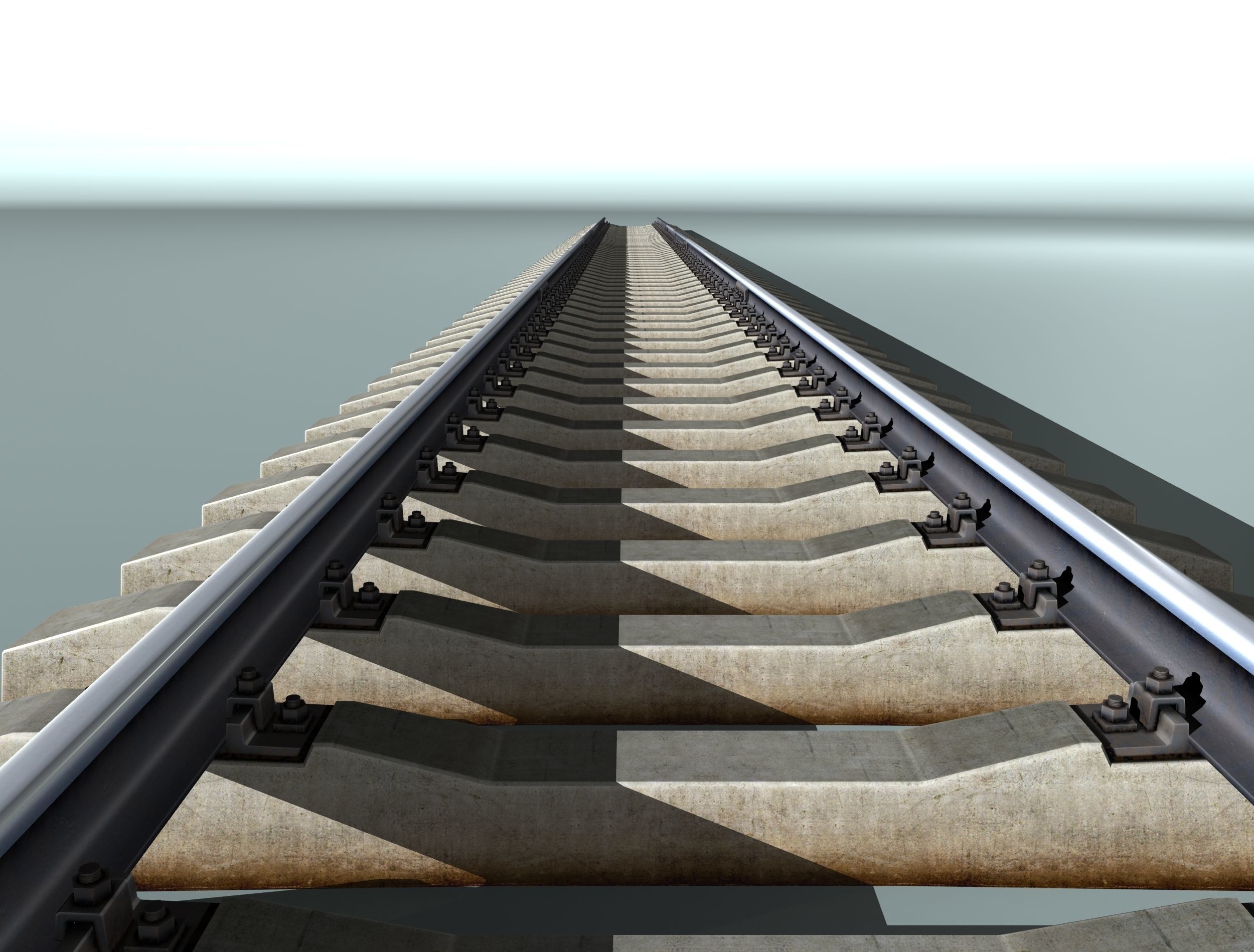 3D model Railway track concrete sleepers | CGTrader