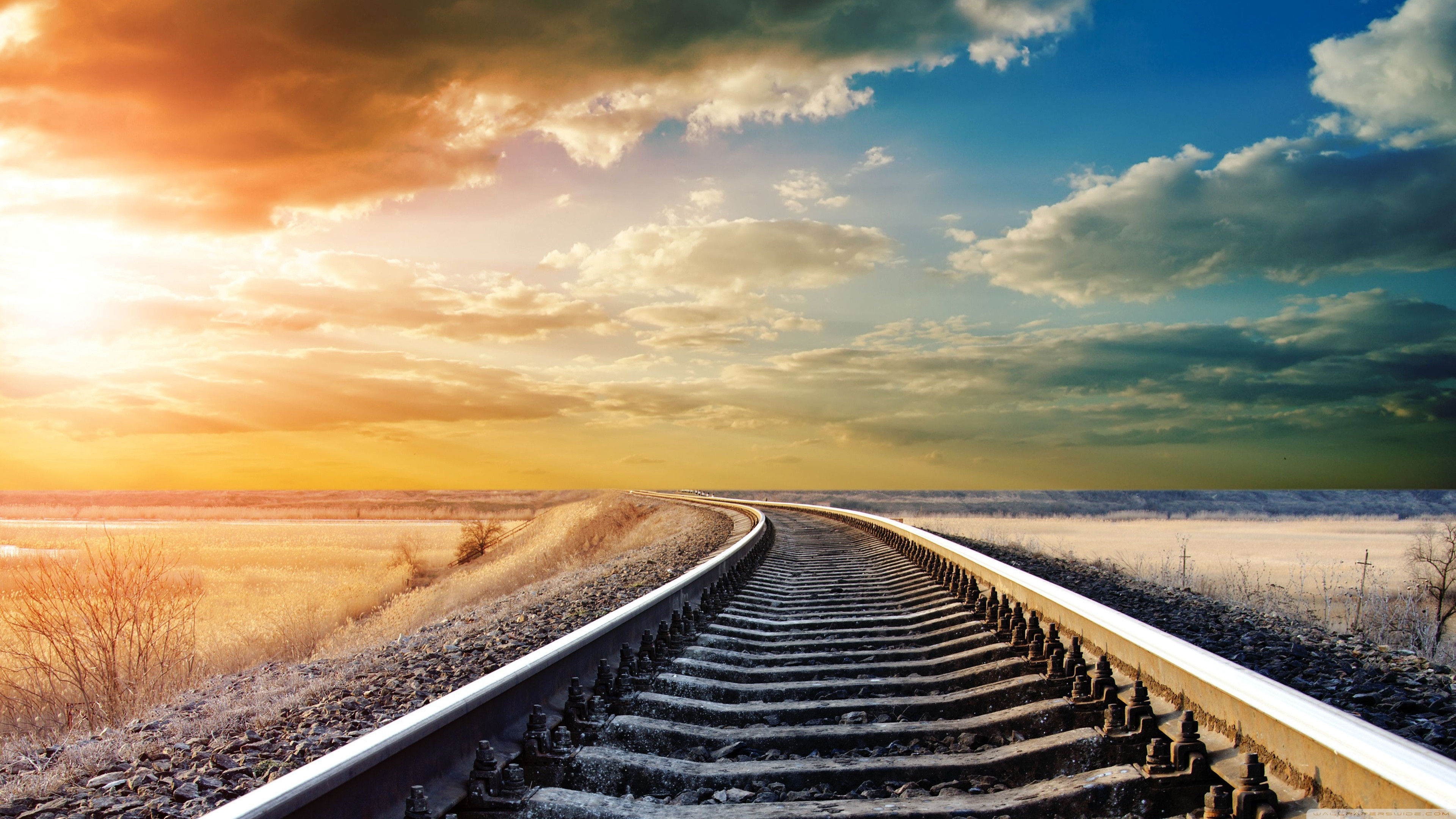 Railway 4K HD Desktop Wallpaper For Ultra TV Dual Monitor With Track ...