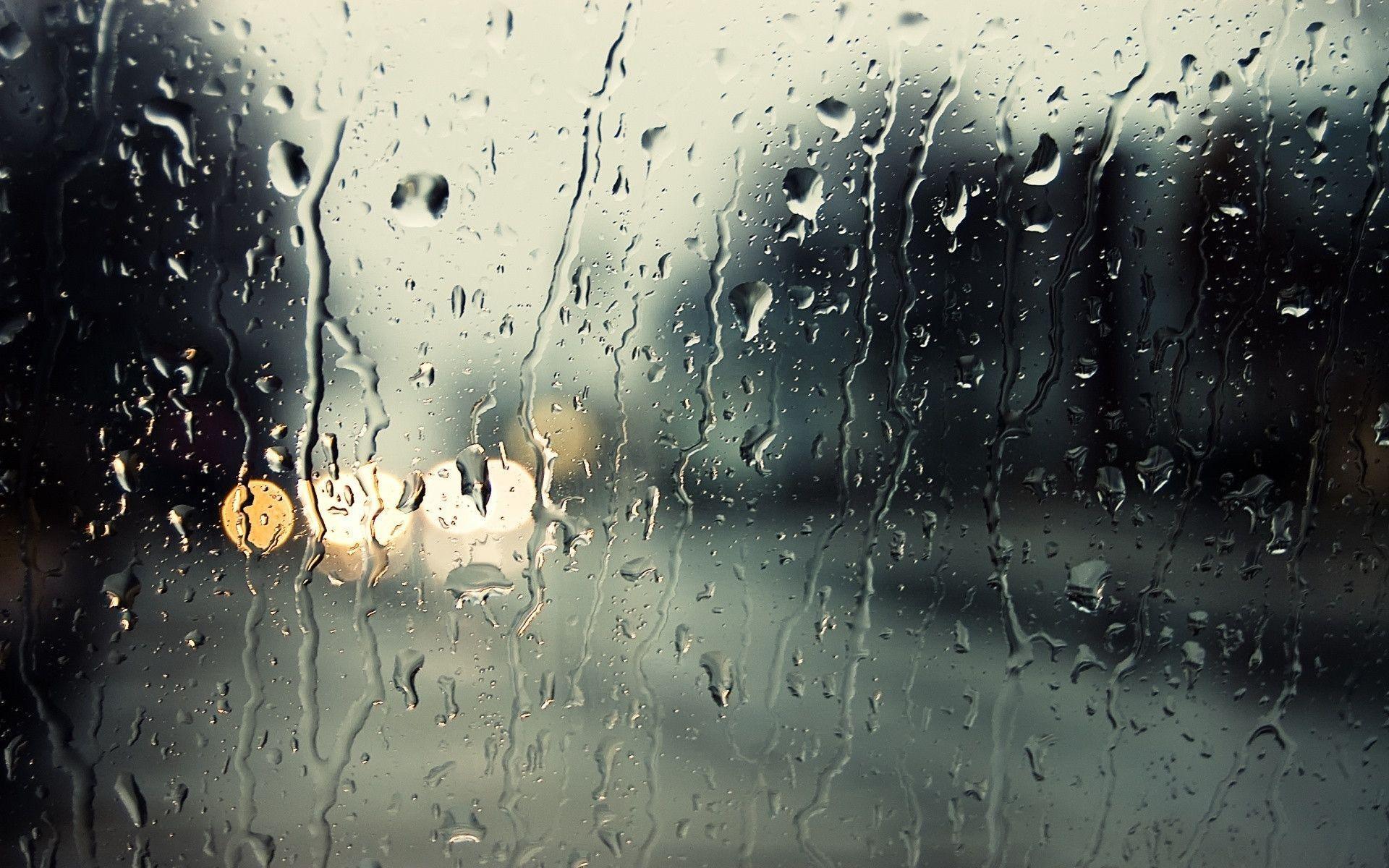 Rain on window photo