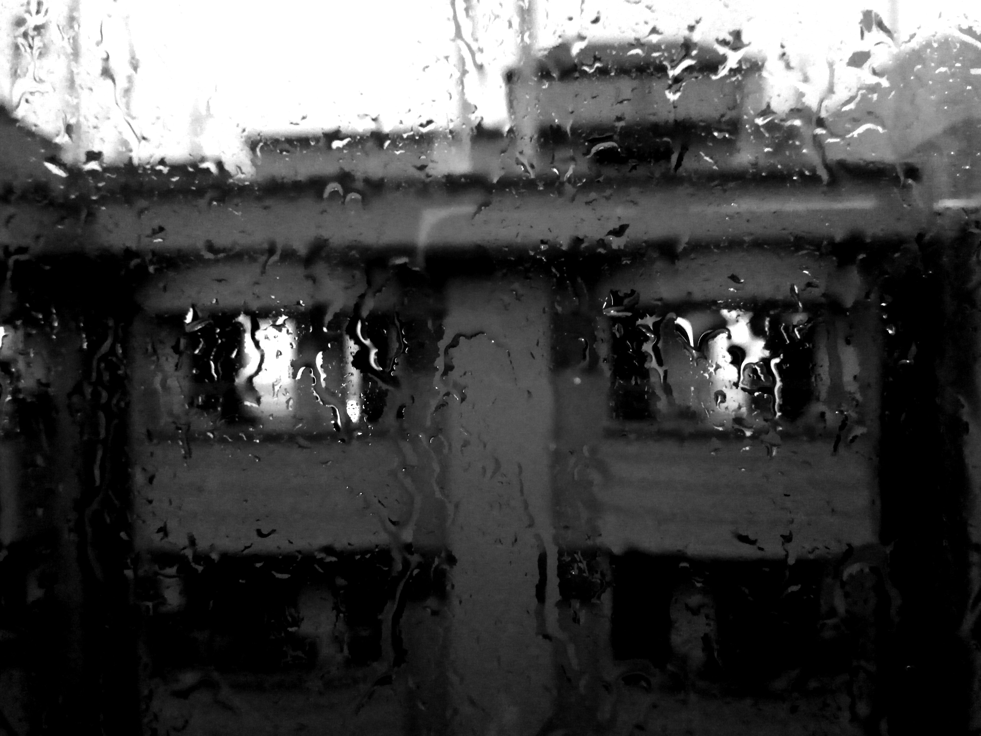 Rain Pouring on Glass Window, Blur, Building, Dark, Depth of field, HQ Photo