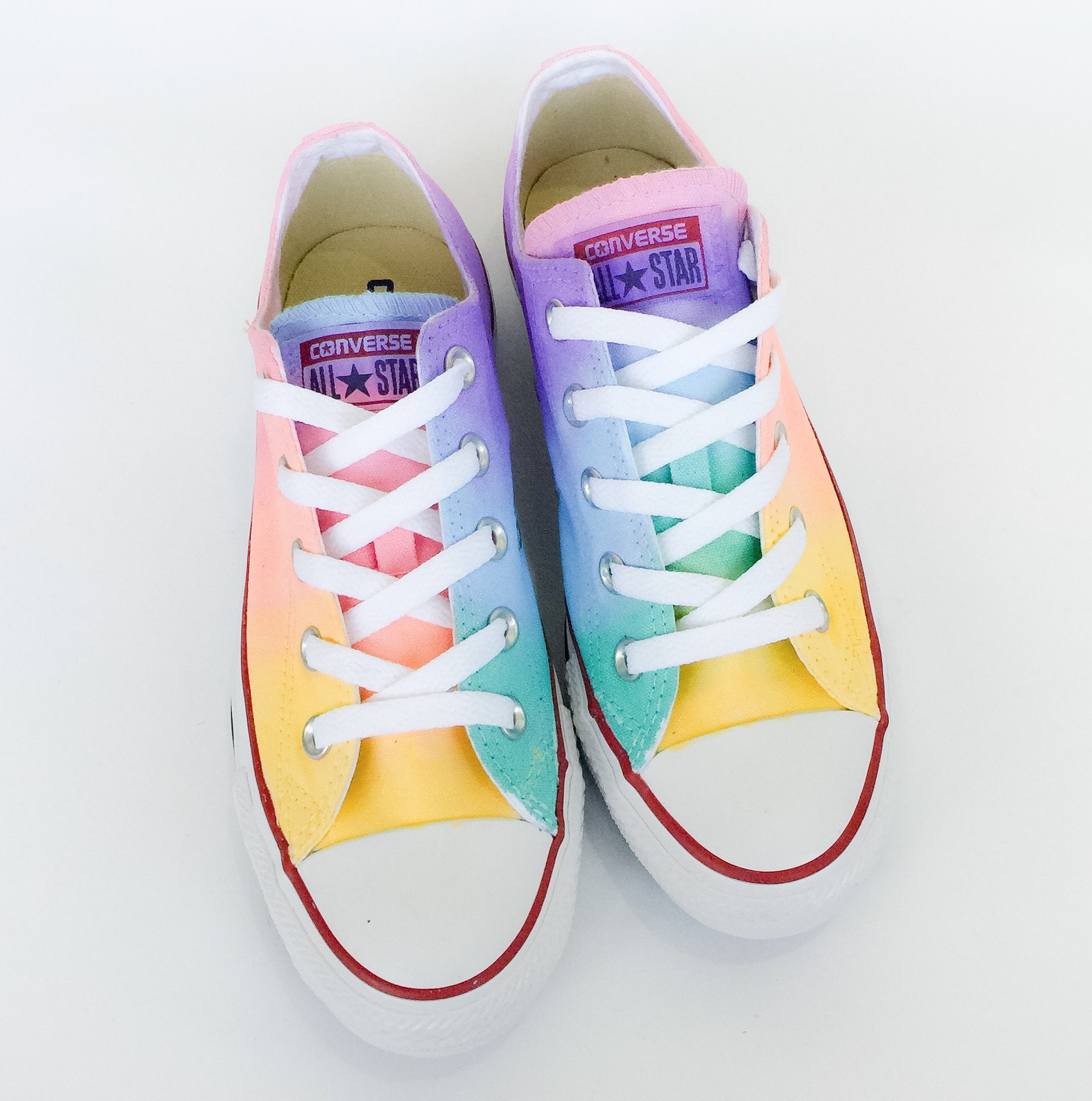 Pastel Rainbow Low Top Converse | Intellexual Design, LLC Custom ...