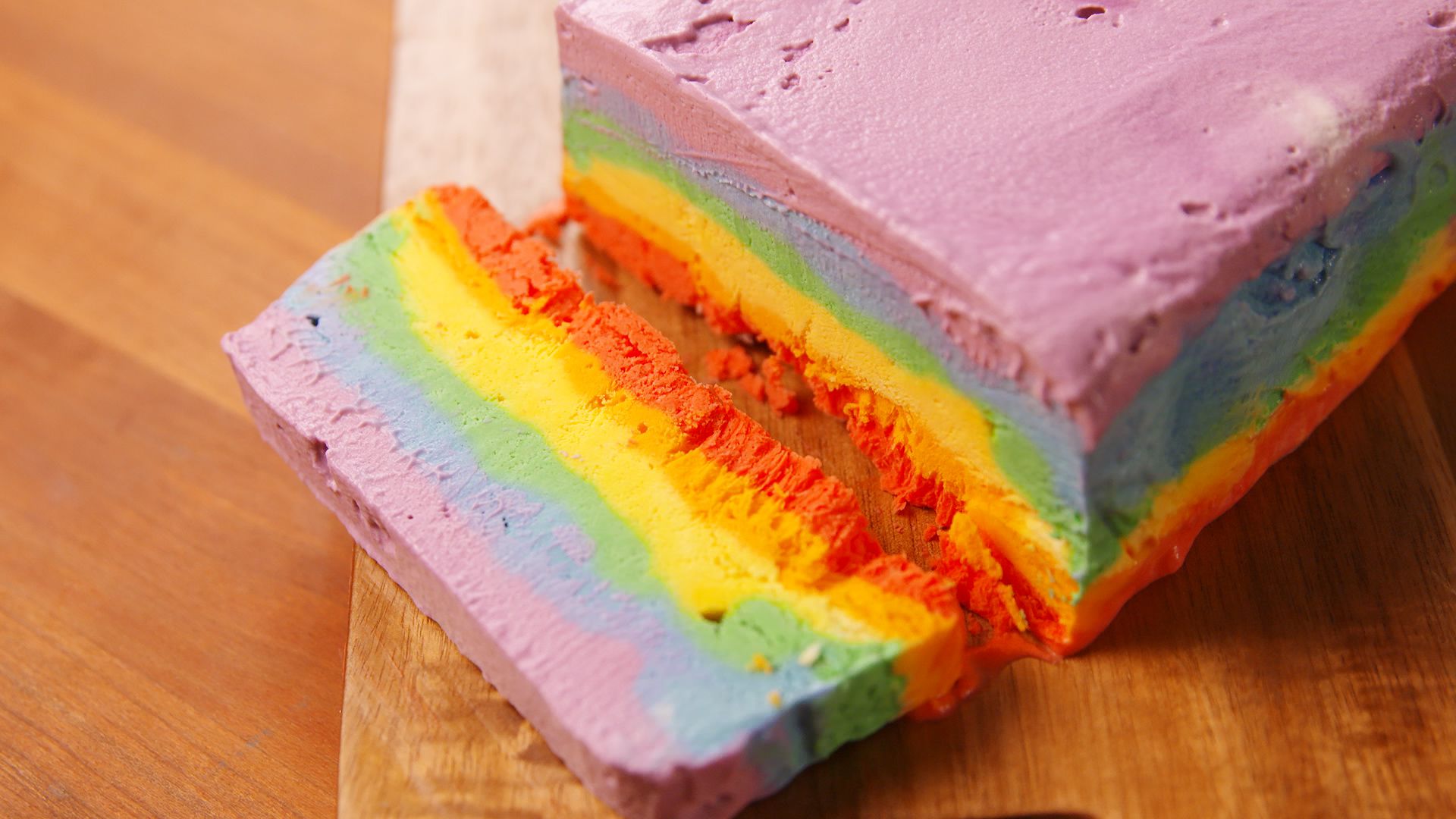 Best Rainbow Ice Cream Cake Recipe - How to Make Rainbow Ice Cream Cake