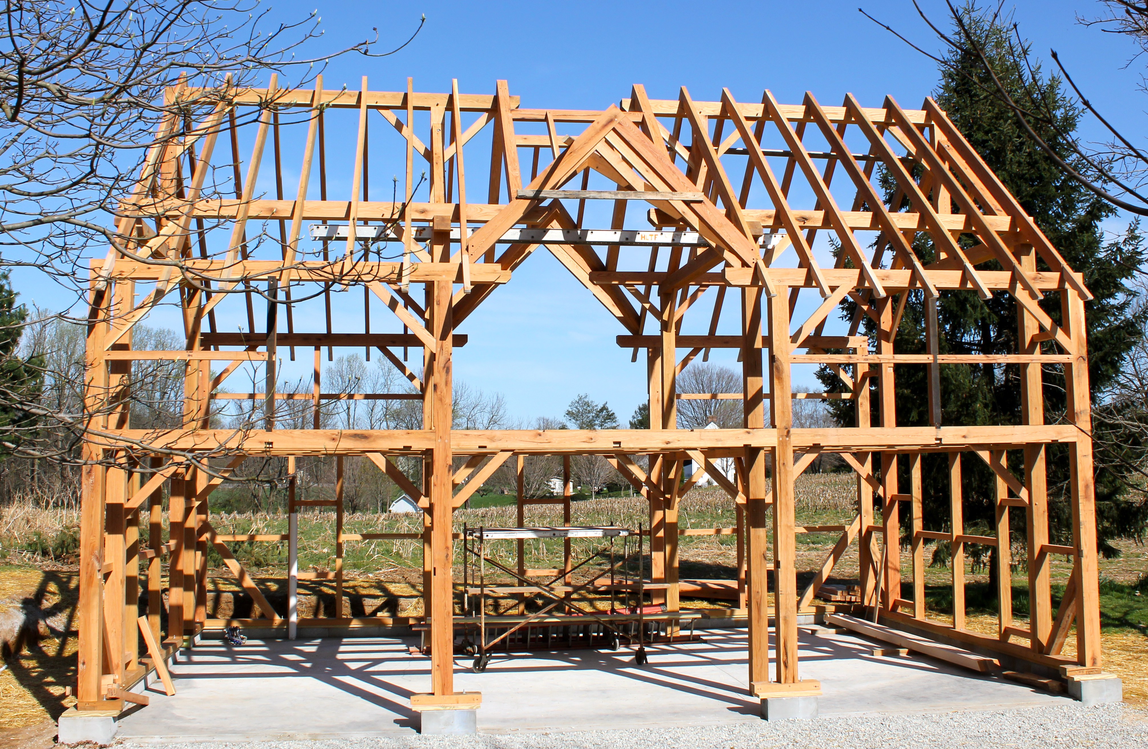 Timber Framed Carriage Shed Raising