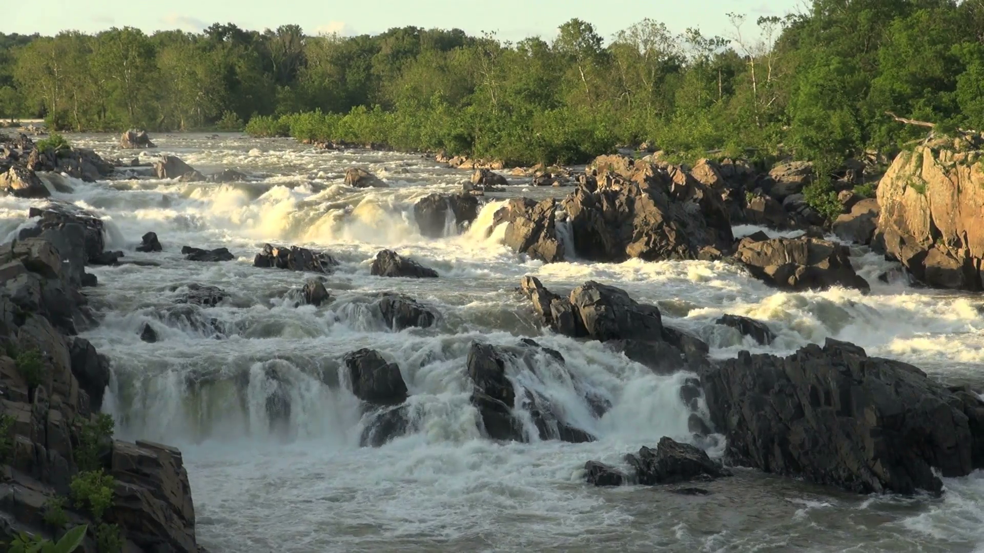 River Rapids Gushing Around Rocks 1 Stock Video Footage - Videoblocks