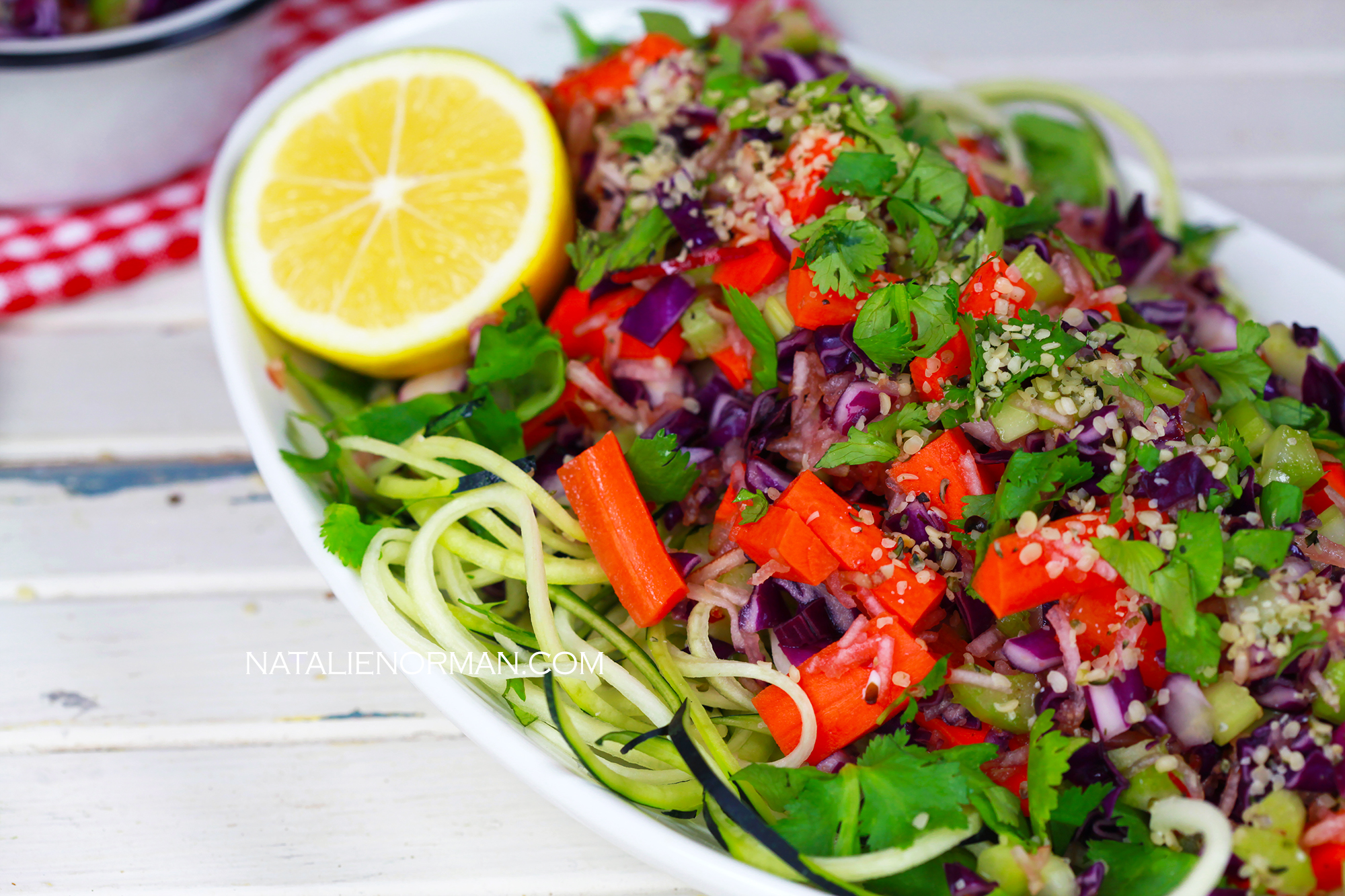 Colorful Zucchini Pasta! Raw Foods on a Budget - Natalie Norman