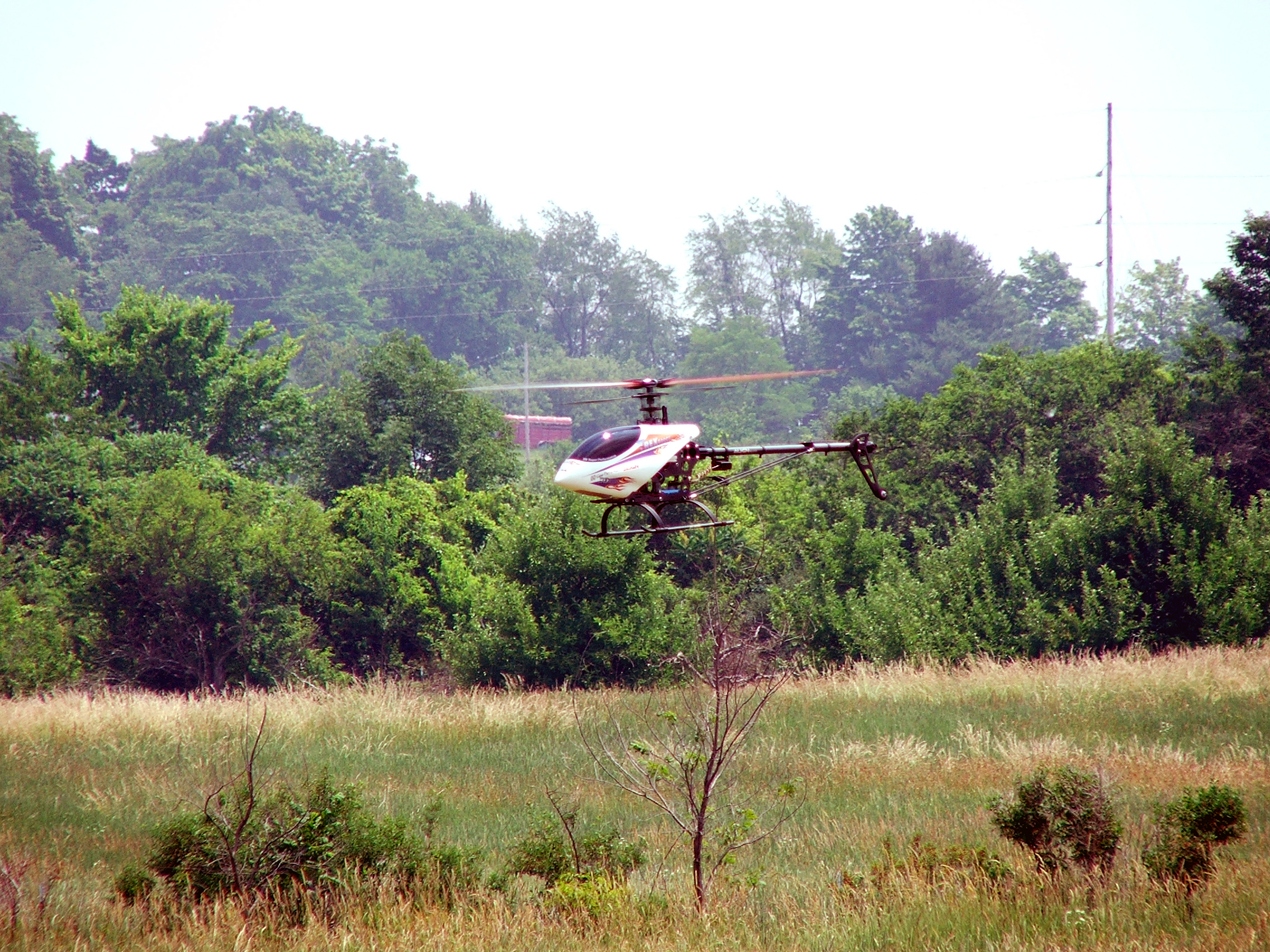 Rc helicopter in flight photo