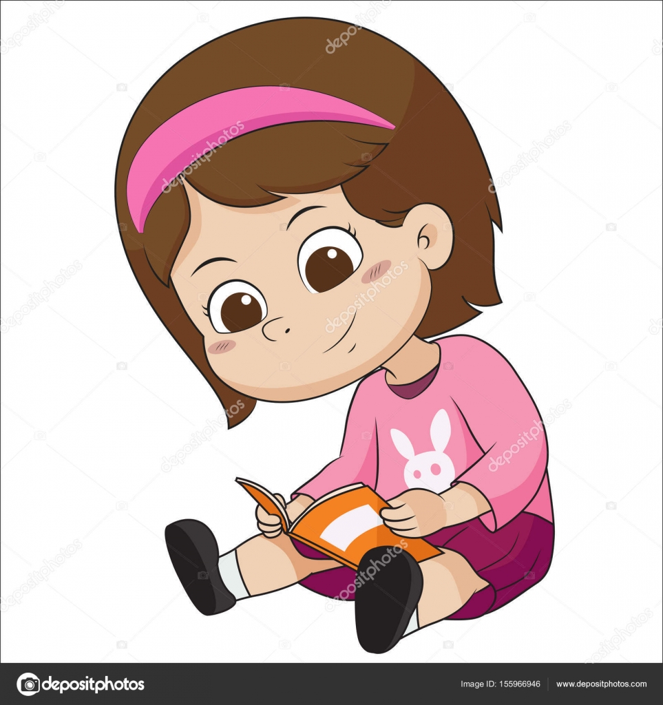 Cute kid read a book for exame. — Stock Vector © eempris.hotmail.com ...