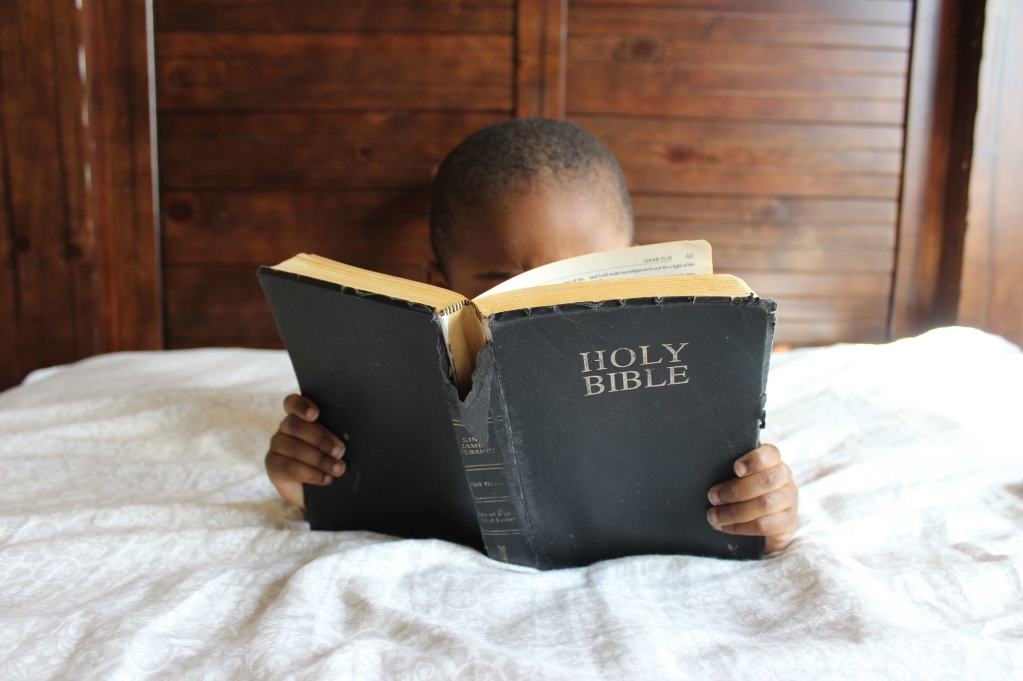 Reading the holy bible photo