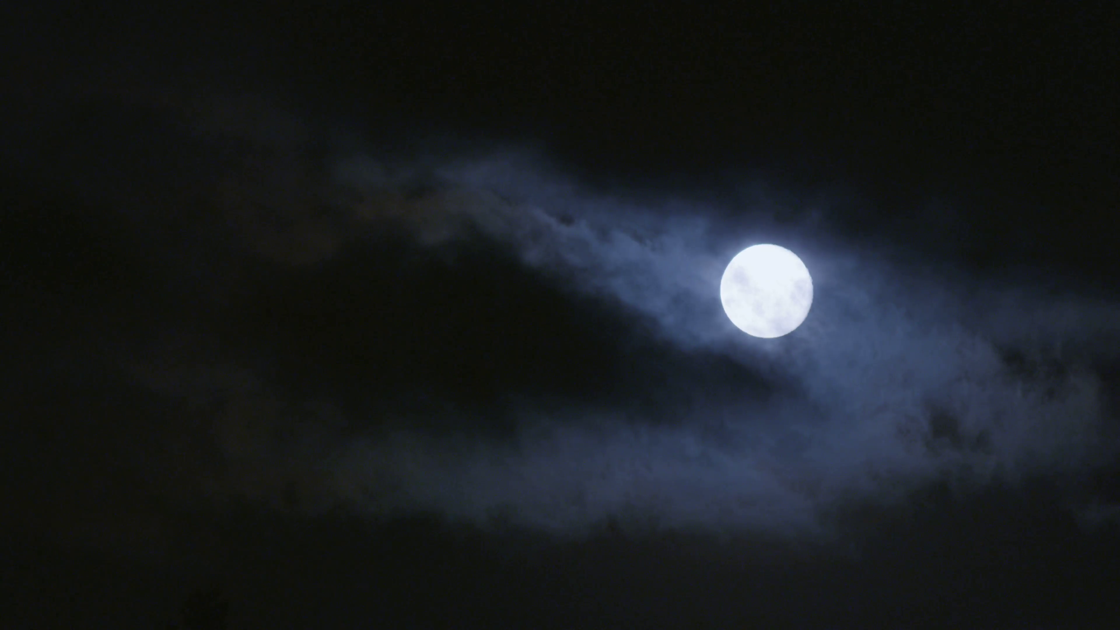 Bright Moon Shining Through Clouds on Dark Night Stock Video Footage ...