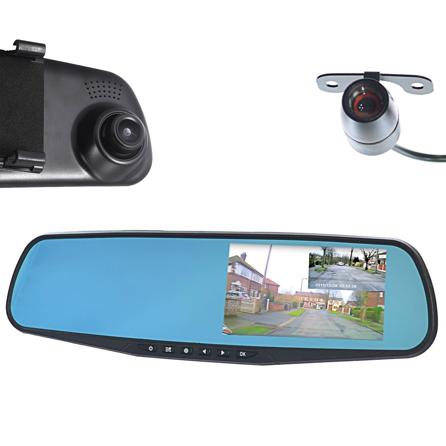 GOSO Front & Rear Dash Camera Dual Lens Rearview Mirror by GOSO Direct