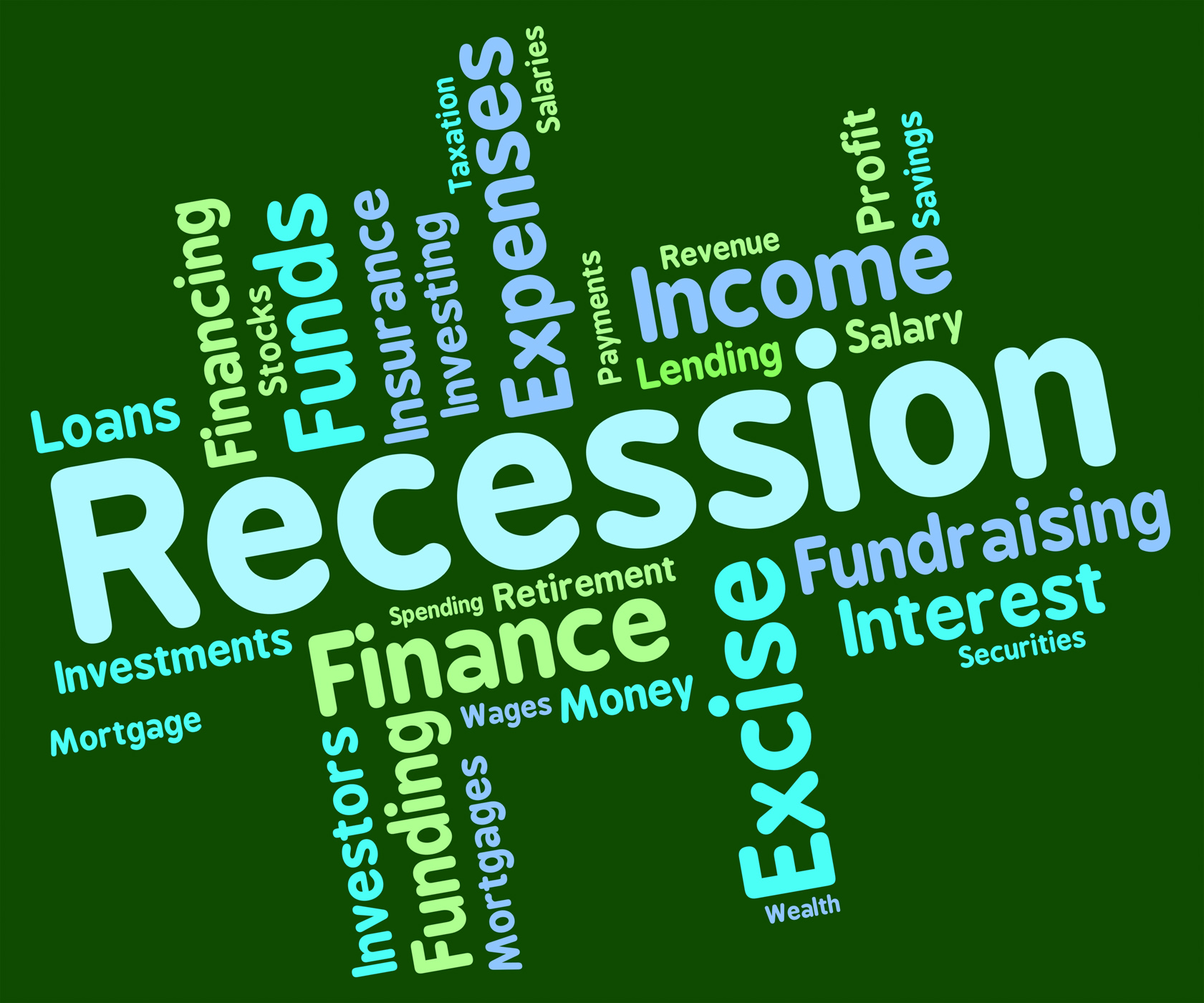 Recession word represents financial crisis and bankrupt photo