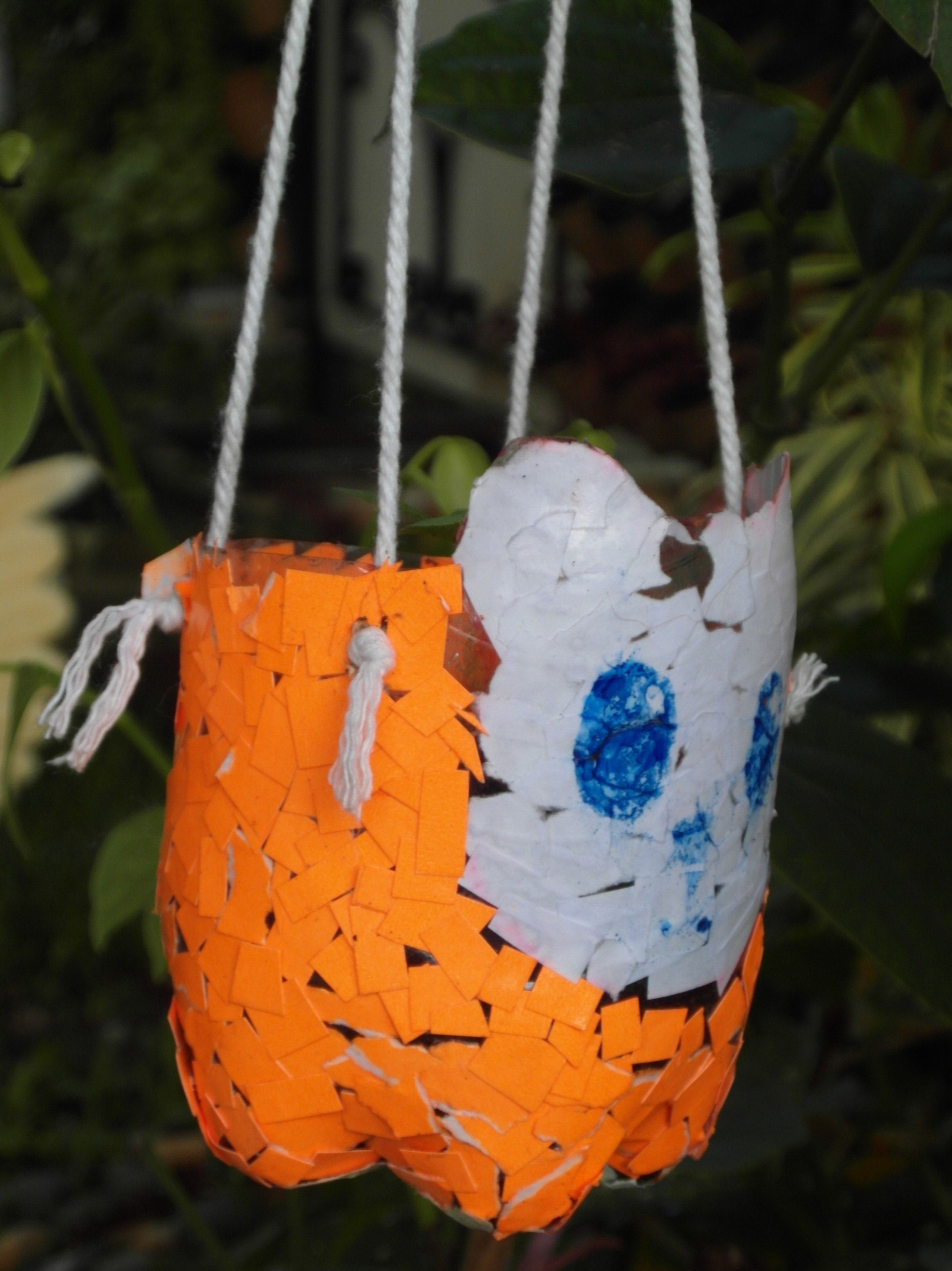 Recycled bottles craft plant pot photo