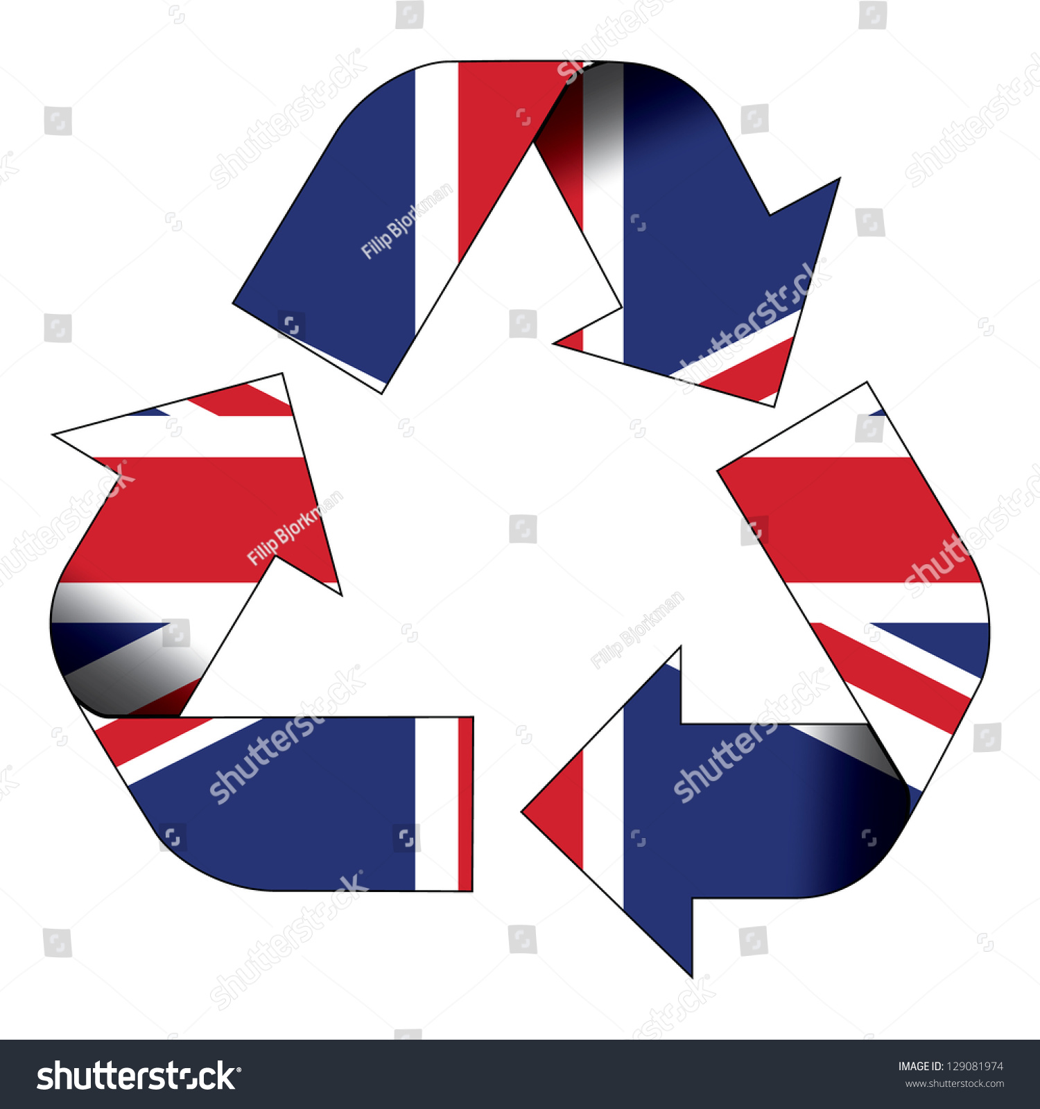 Recycle Symbol Flag United Kingdom Stock Illustration 129081974 ...