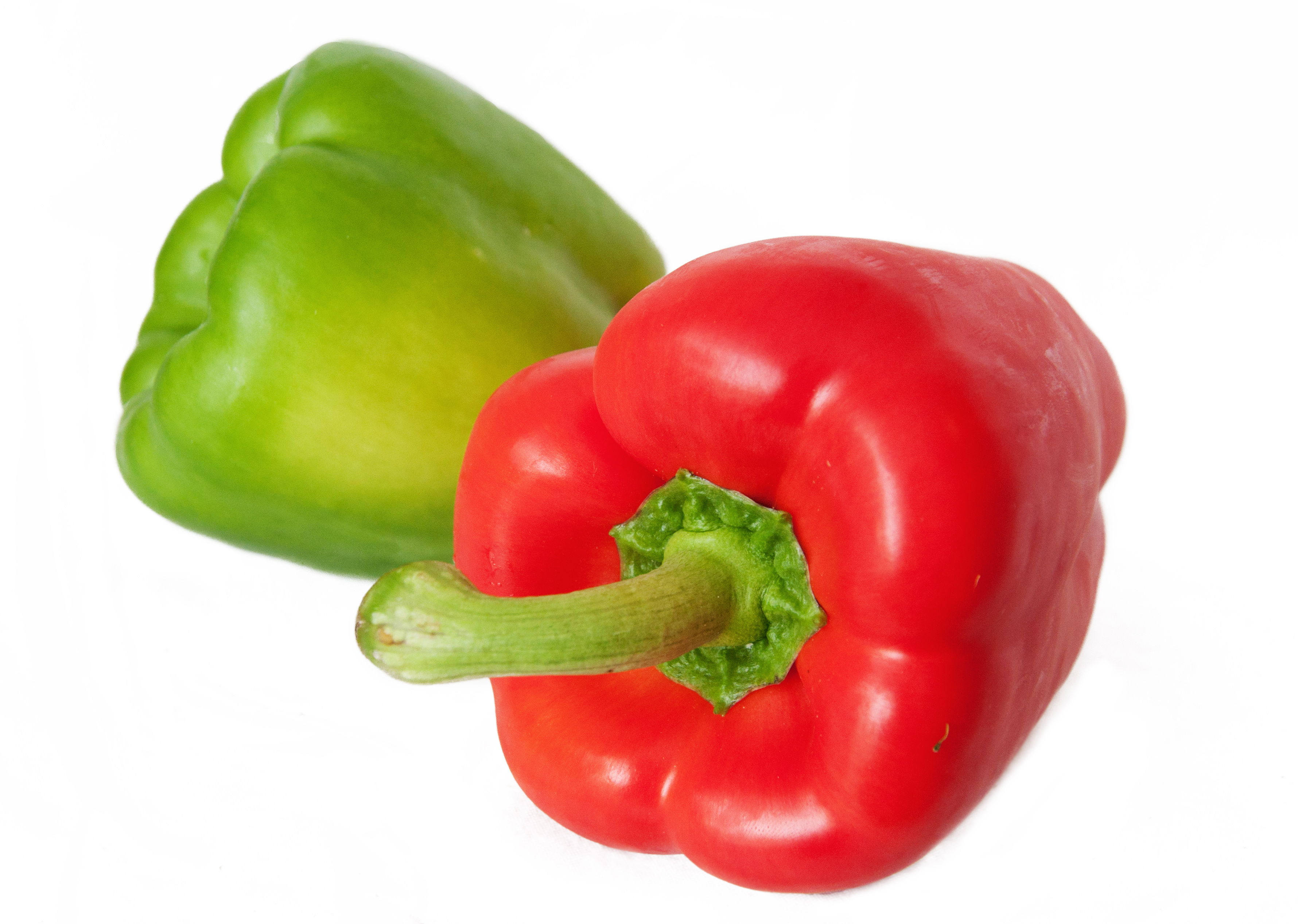 Red and green peppers/capsicum photo