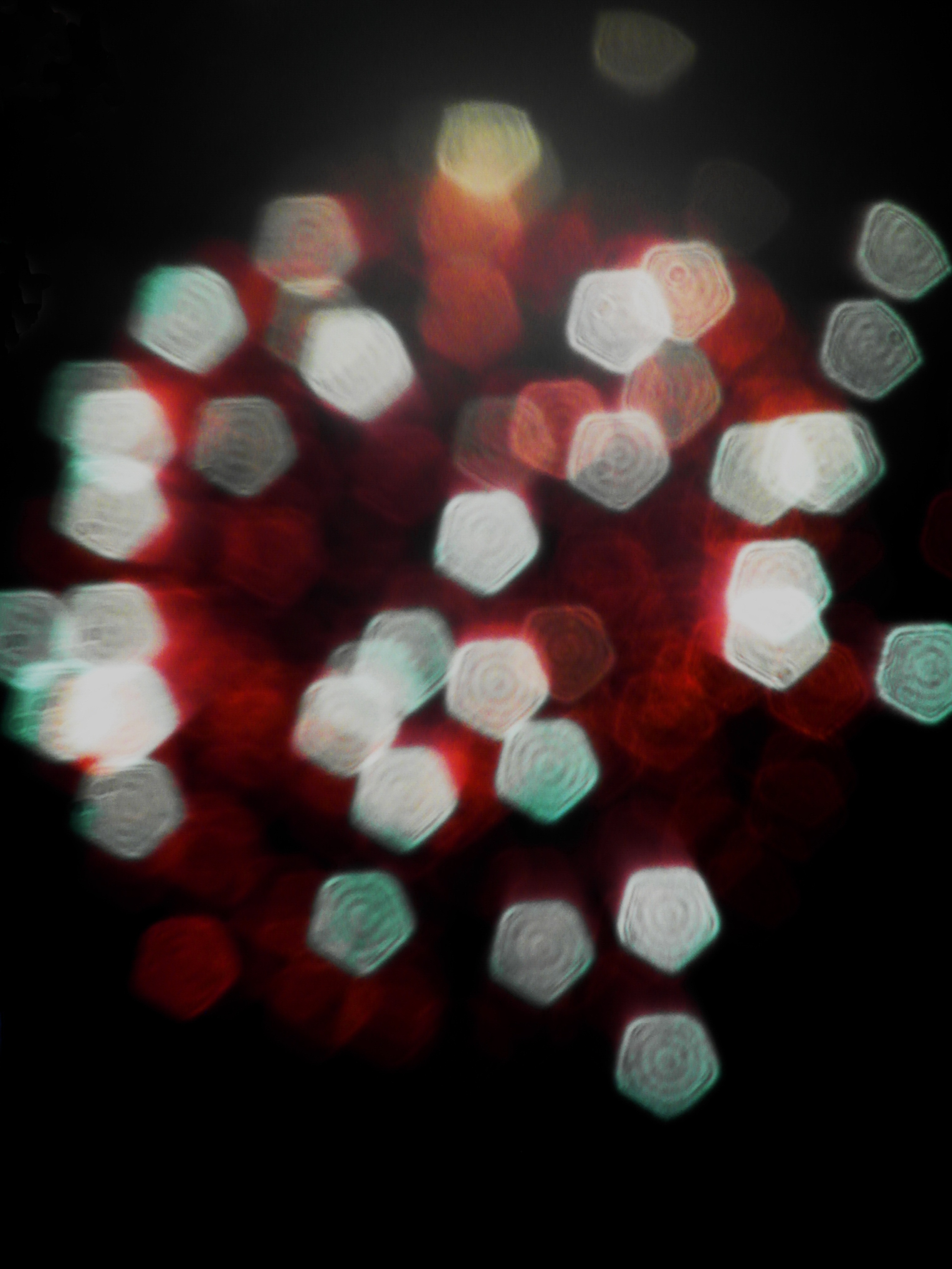 Red and white light bokeh photo
