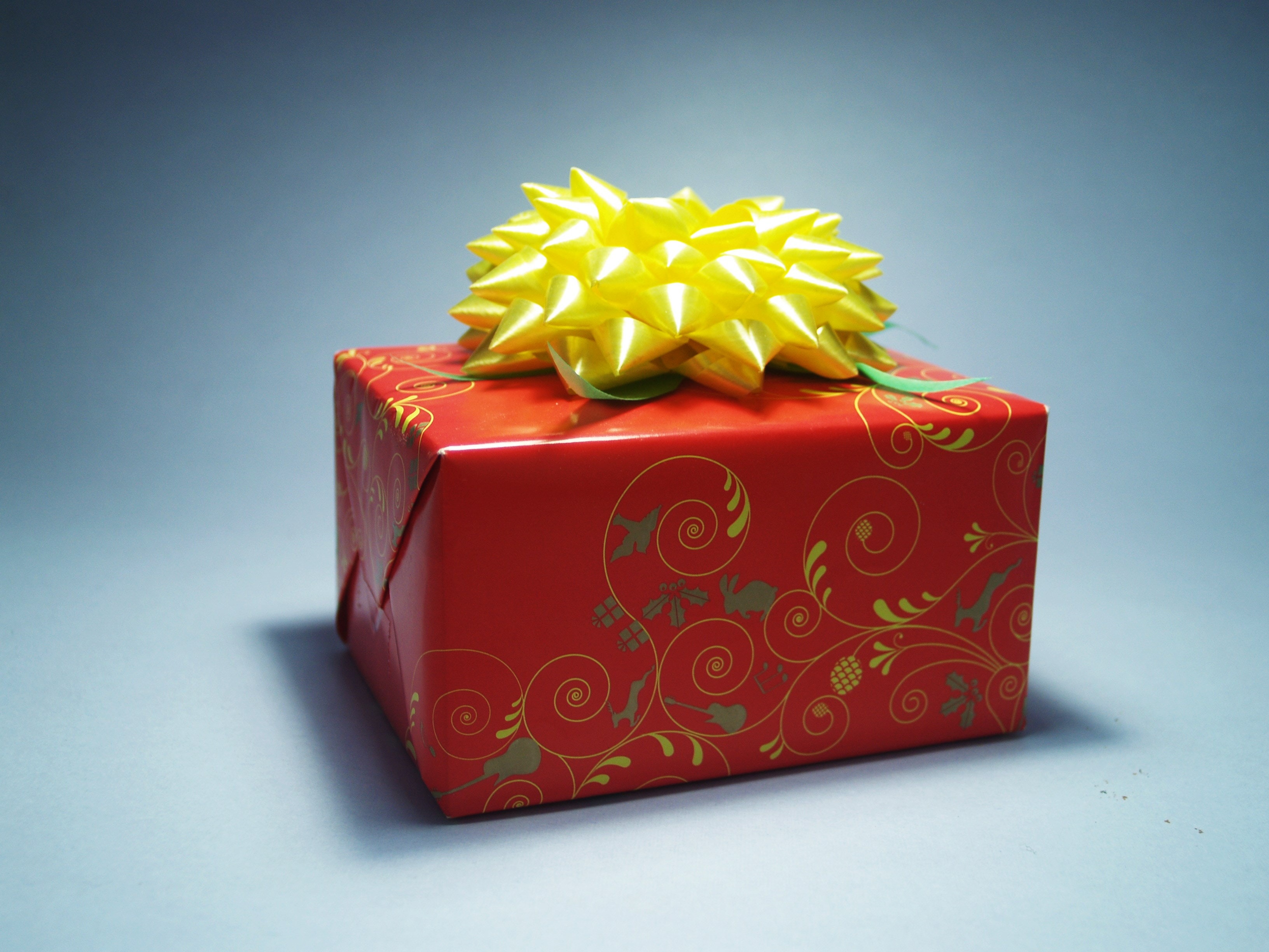 Red and yellow gift wrap photo