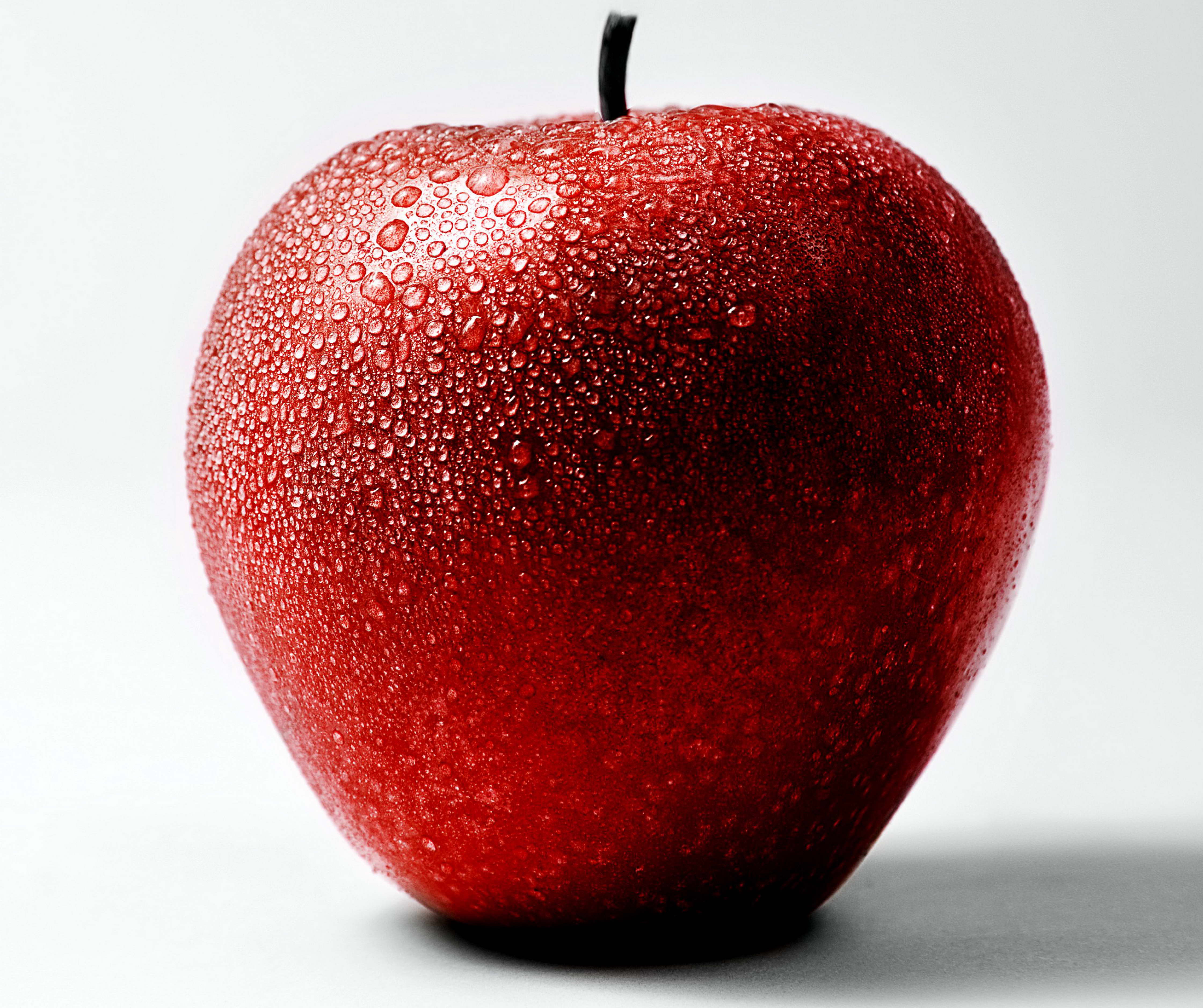 Free picture: red apple, water, droplets