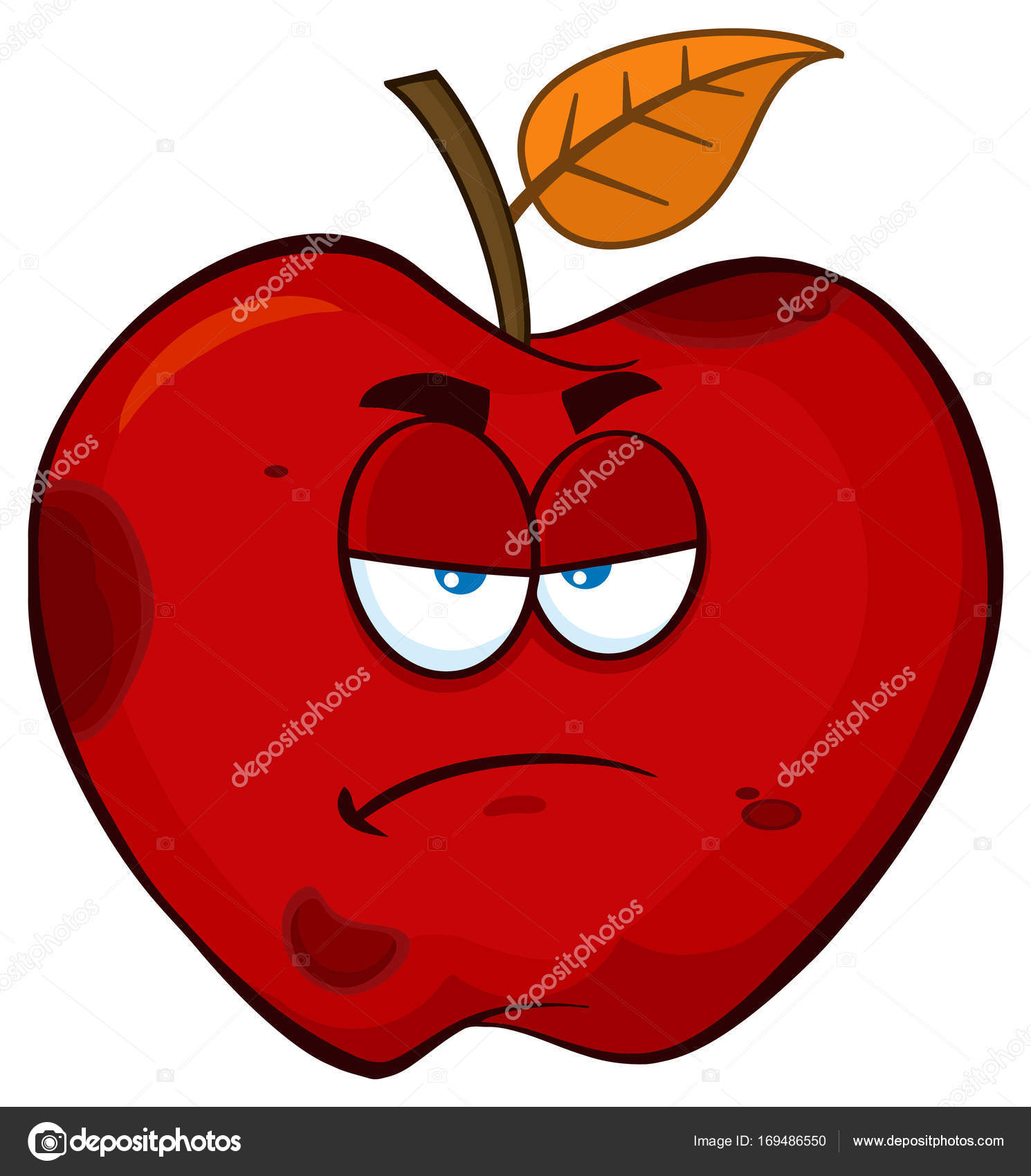 Grumpy Red Apple — Stock Vector © HitToon #169486550
