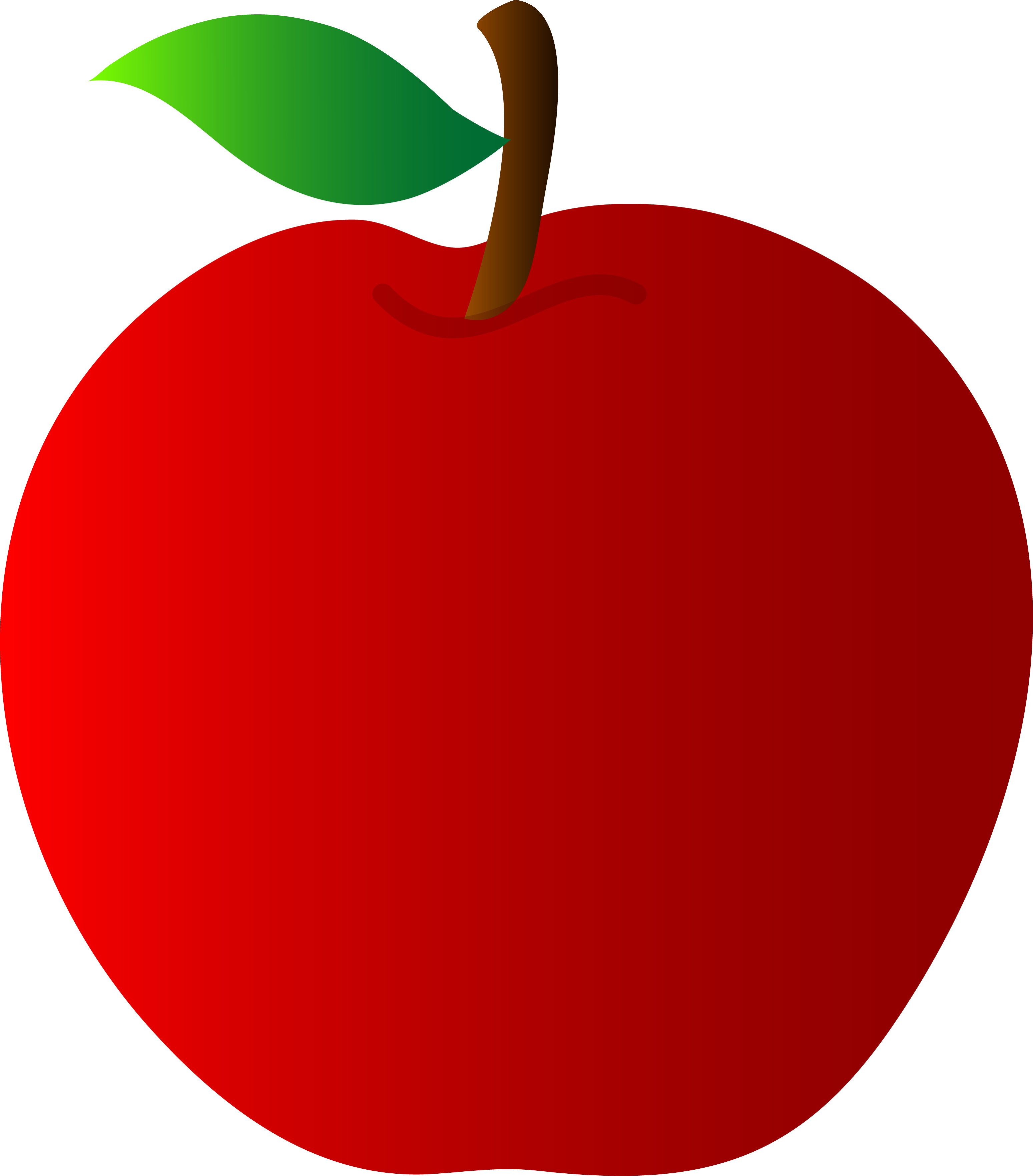Red Apple Vector Art - Free Clip Art