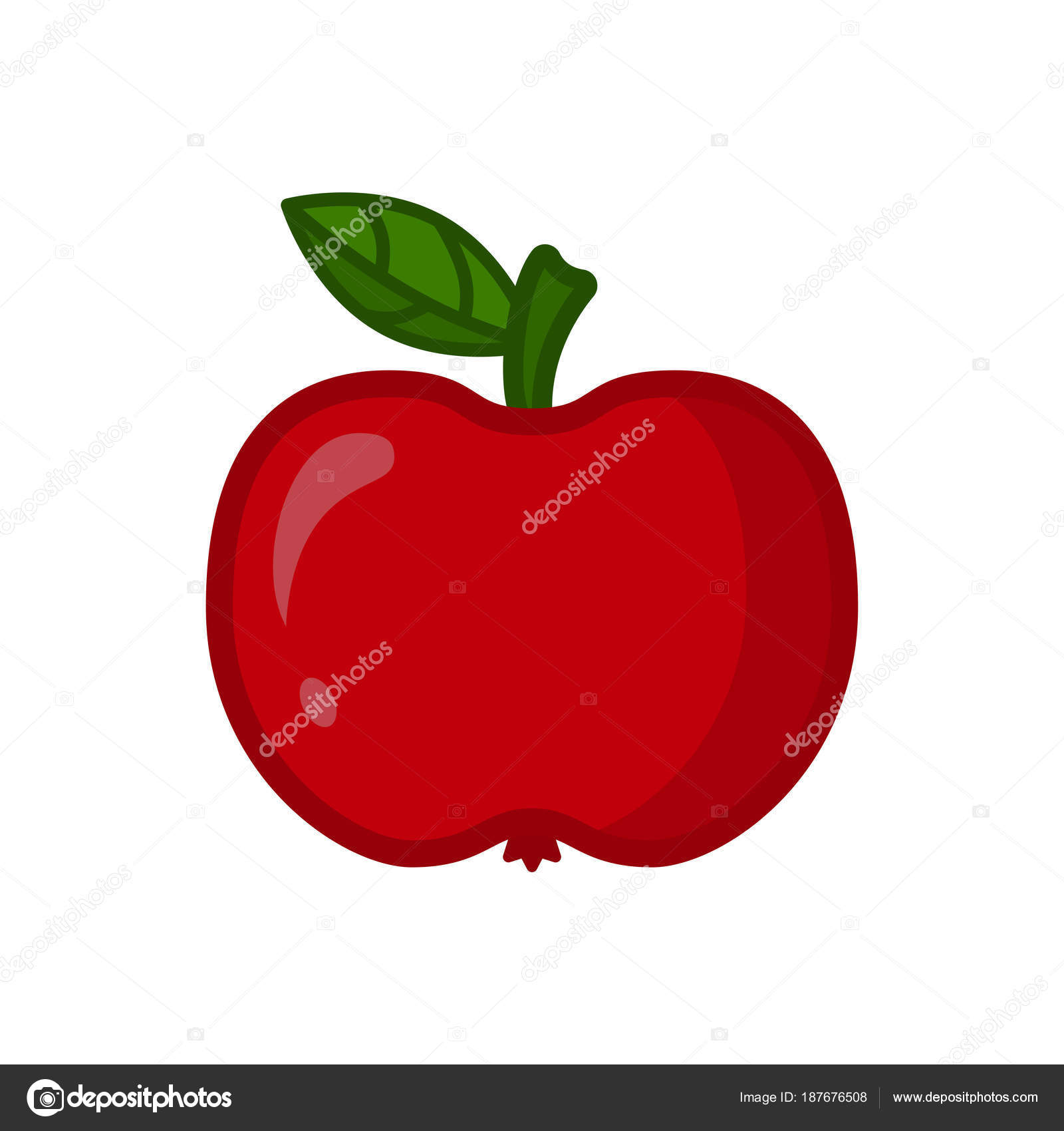 Red apple. Fresh fruit. Vector illustration — Stock Vector ...