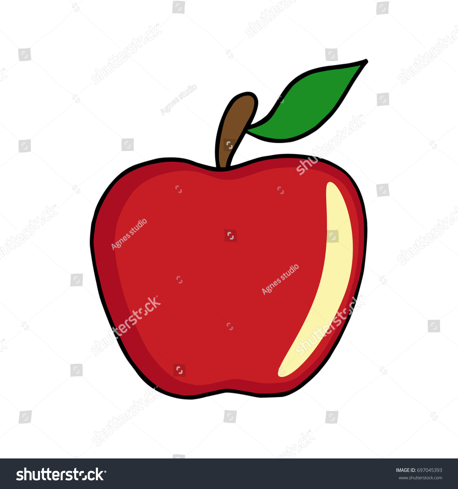 Red Apple Illustration Vector On White Stock Vector 697045393 ...