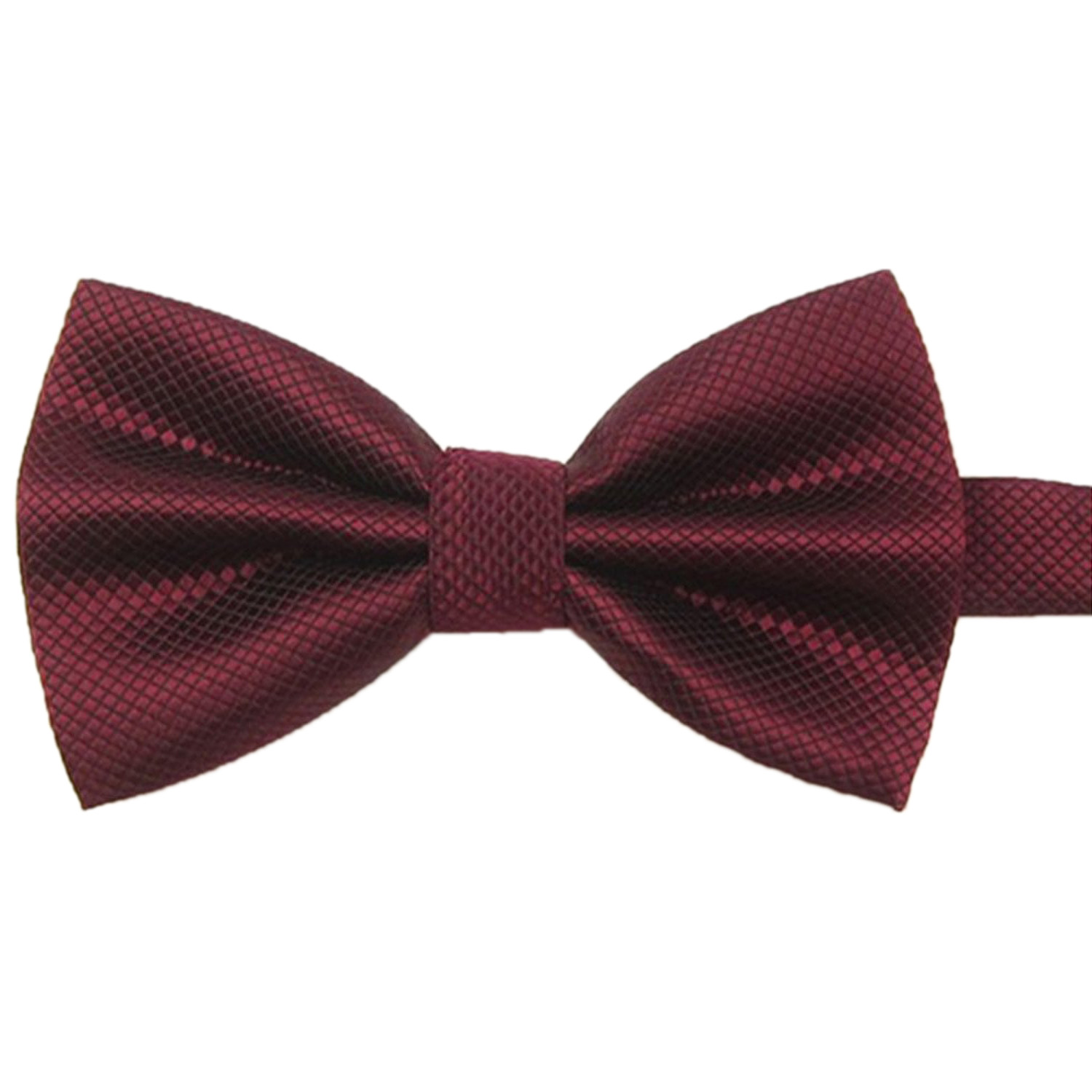 NEW Men's Plain Polyester Pre Tied Wedding Bow Tie (dark red)-in ...