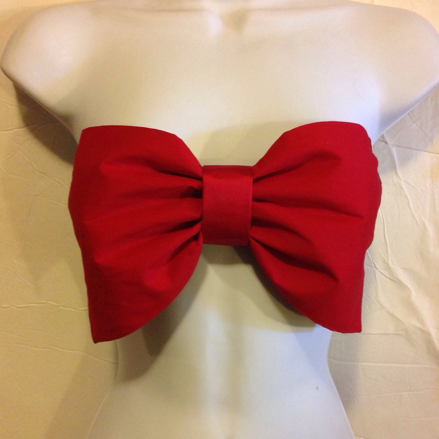 Red Bow-Bow Bandeau-Bow Bra-Bikini Top-Swimsuit Top-Big Bow-Large ...