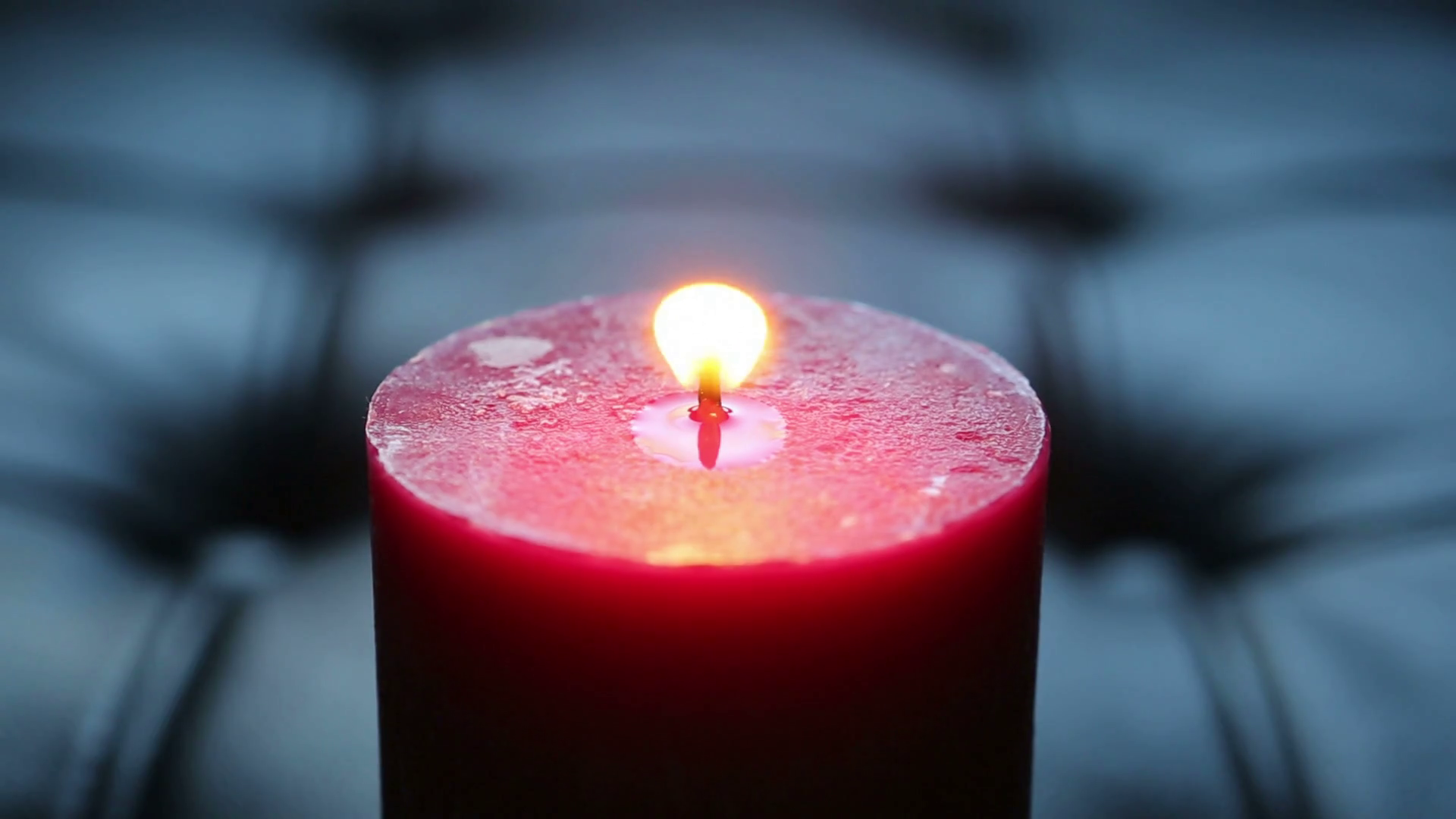 closeup of red candle with black leather background Stock Video ...
