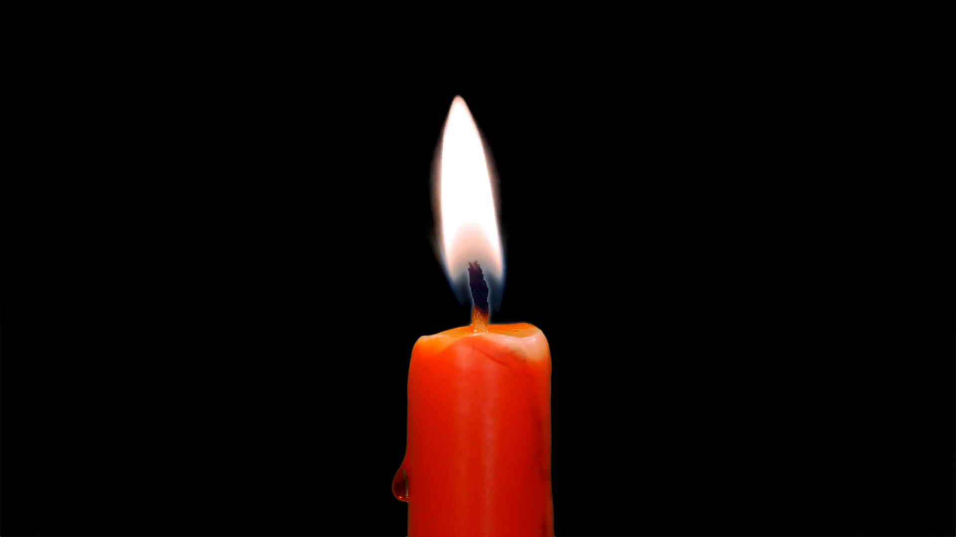 Burning red candle with flickering flame, alpha channel Stock Video ...
