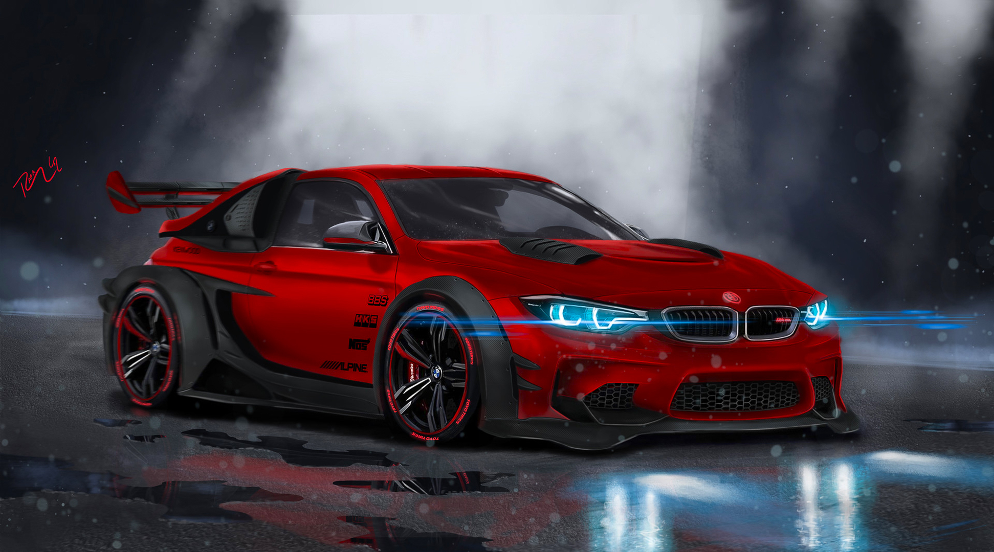 BMW M4 Vehicle Car Sport Car Red Car BMW Tuning 4k Ultra HD ...