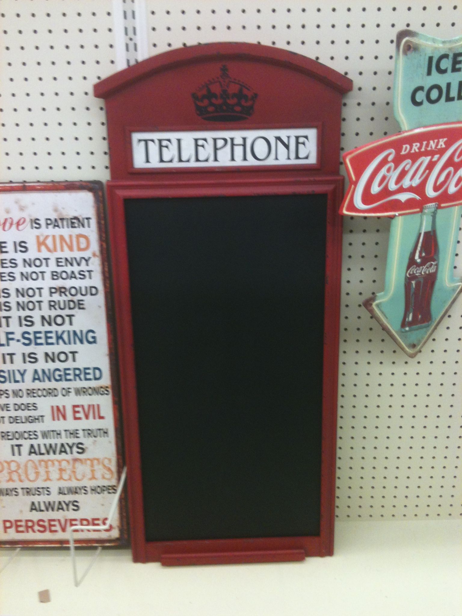 I wish this was in my house! Red telephone booth chalkboard from ...