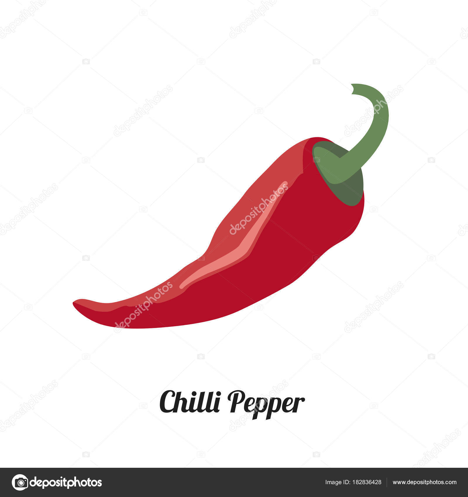 Red chilli pepper — Stock Vector © bolotoff #182836428