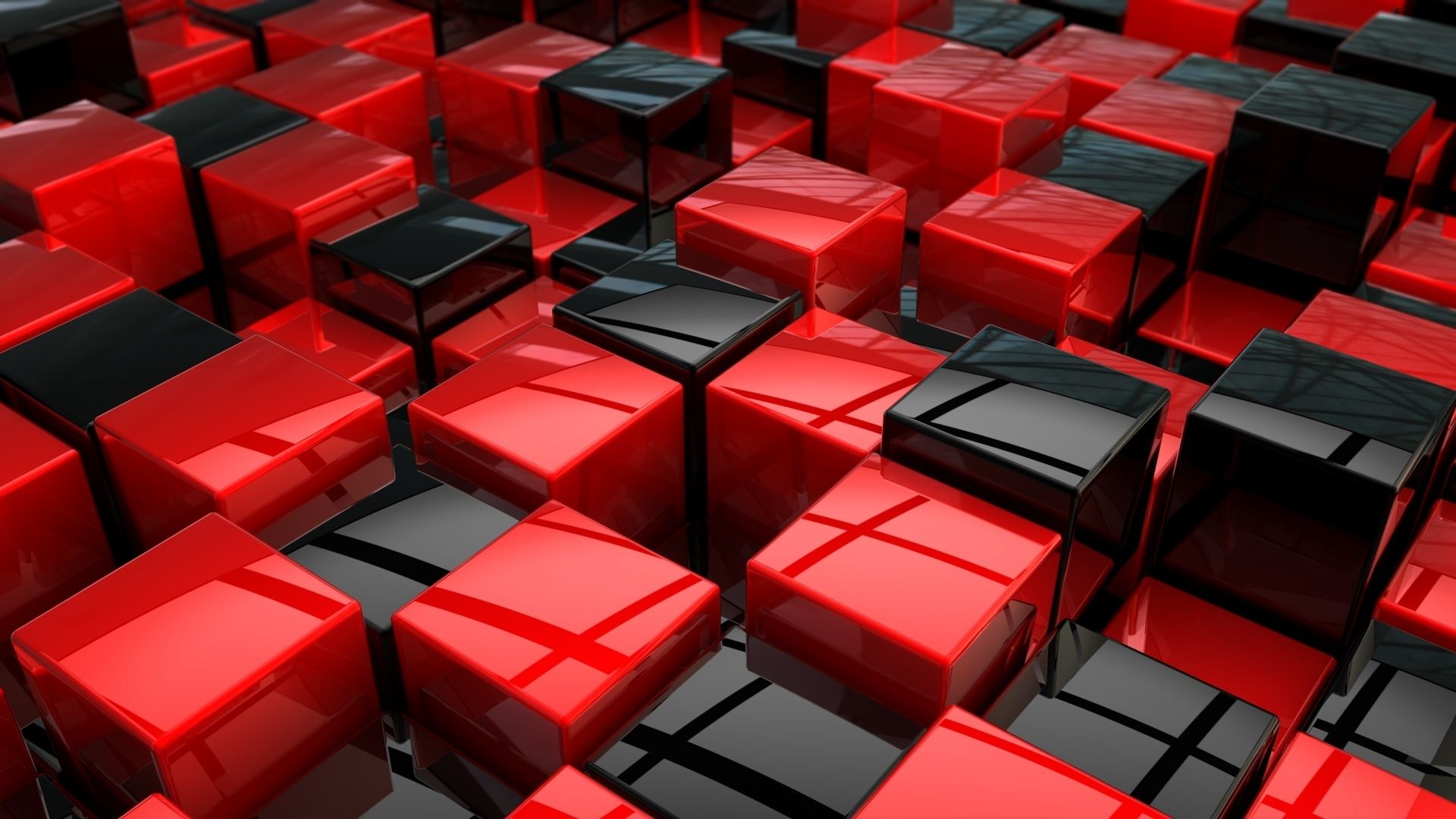 3D Red And Black Cubes Wallpaper | HD 3D and Abstract Wallpapers for ...