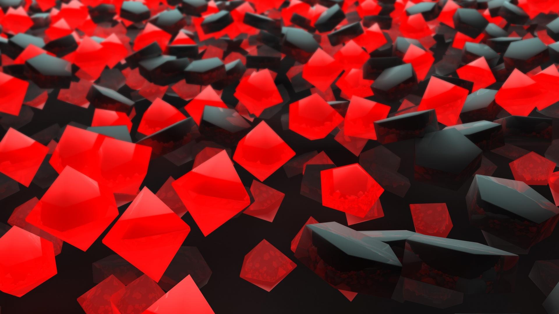 Abstract black red cubes wallpaper | (18828)