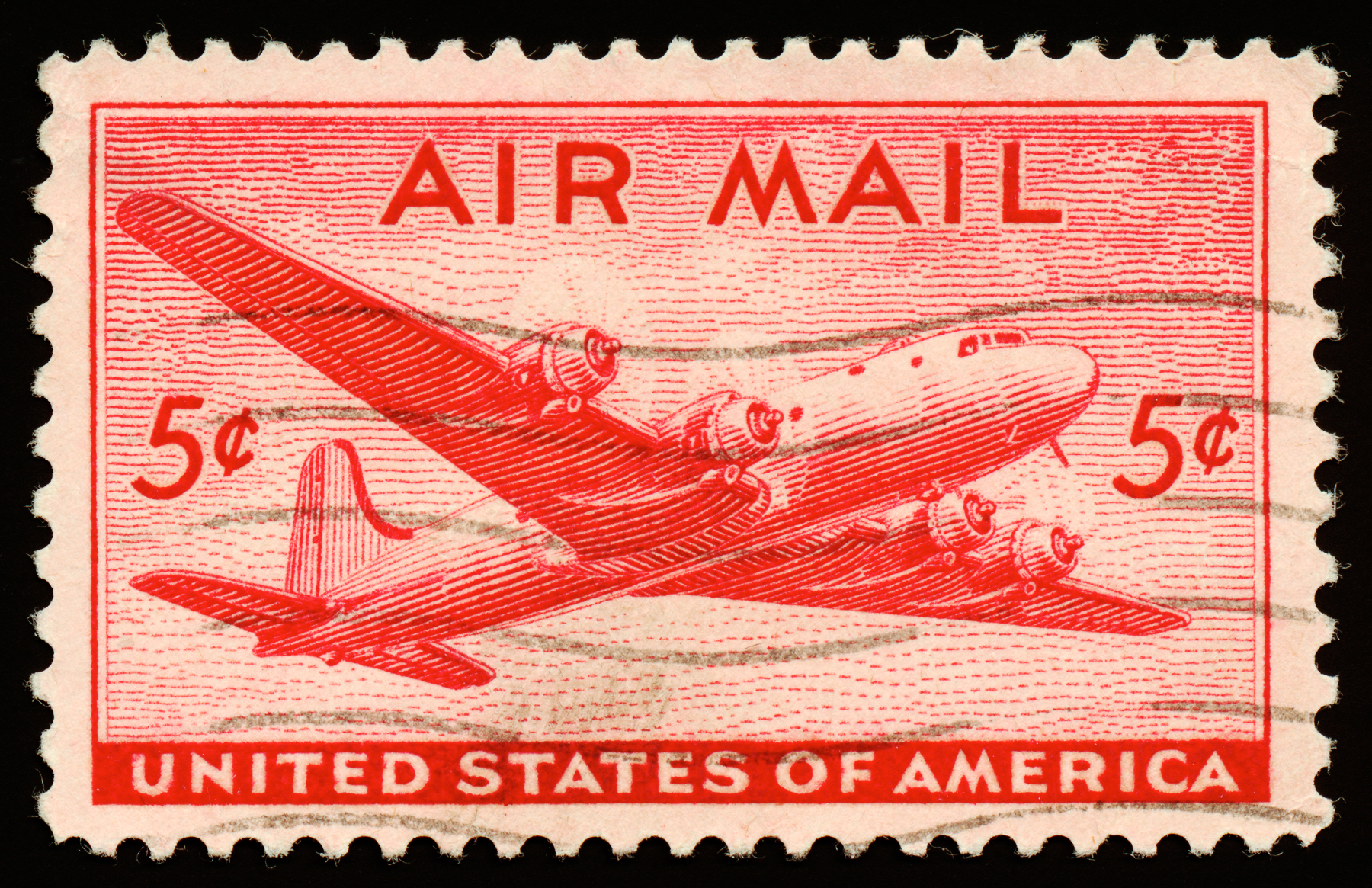 Red dc4 skymaster stamp photo