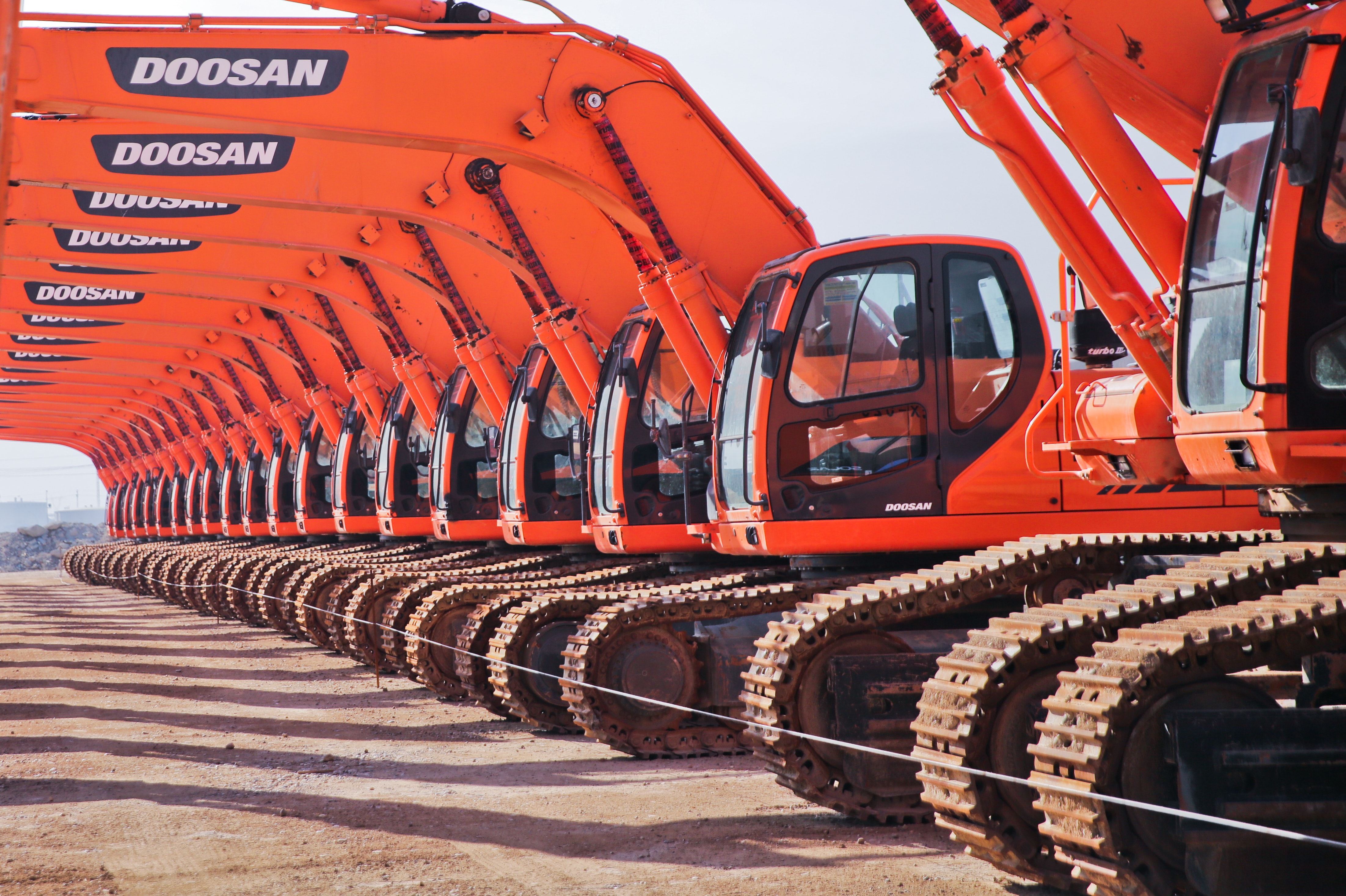 Red Doosan Ride-on Tractors, Daytime, Outdoors, Technology, Steel, HQ Photo