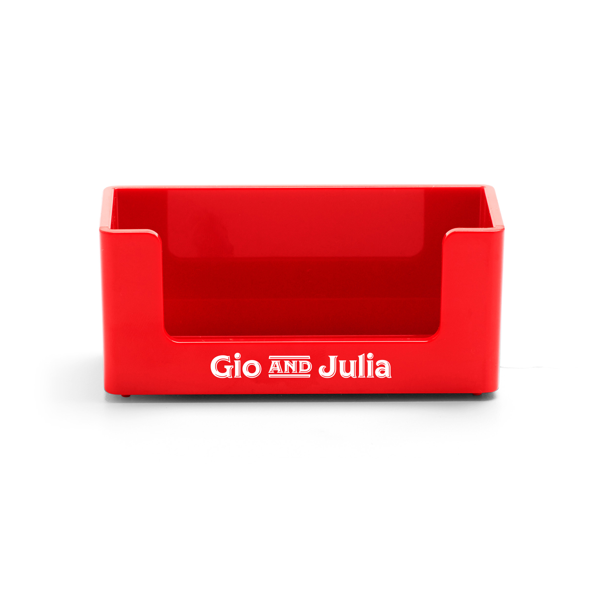 Custom Red Business Card Holder | Desk Accessories| Poppin
