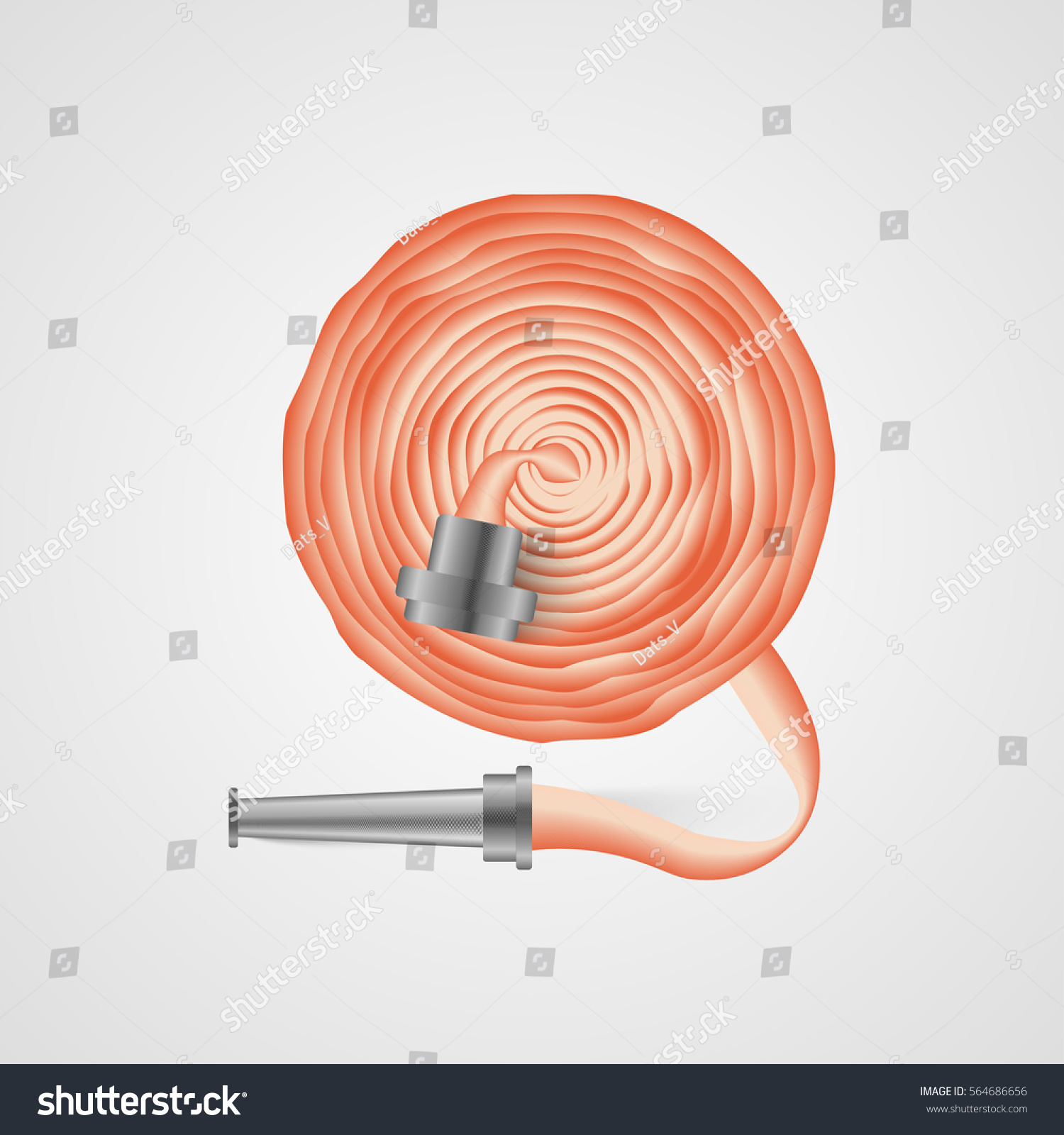 Real Red Fire Hose Vector Stock Vector 564686656 - Shutterstock