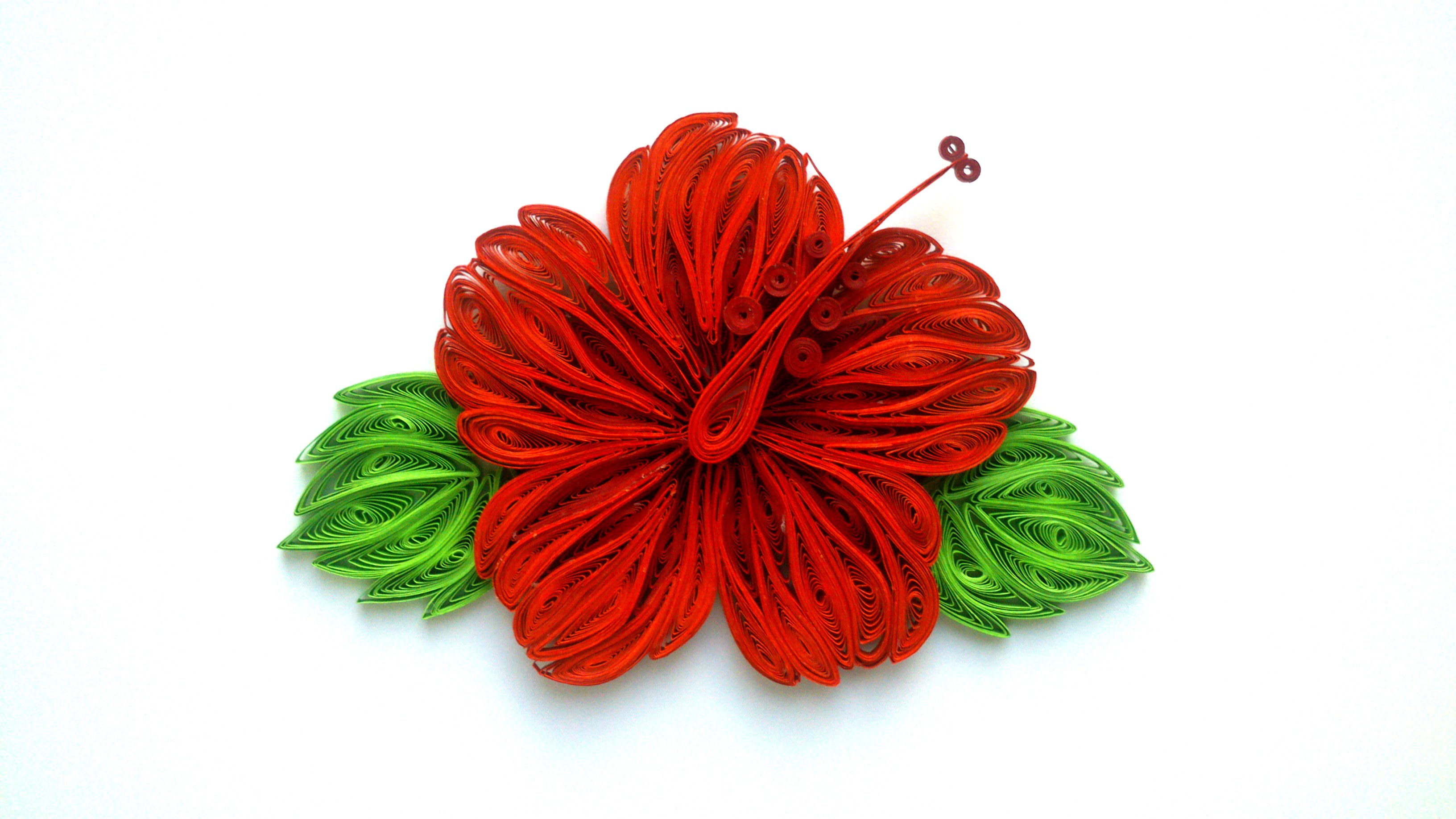 Quilling Flower: How to make Beautiful Quilling Red Flower Quilling ...