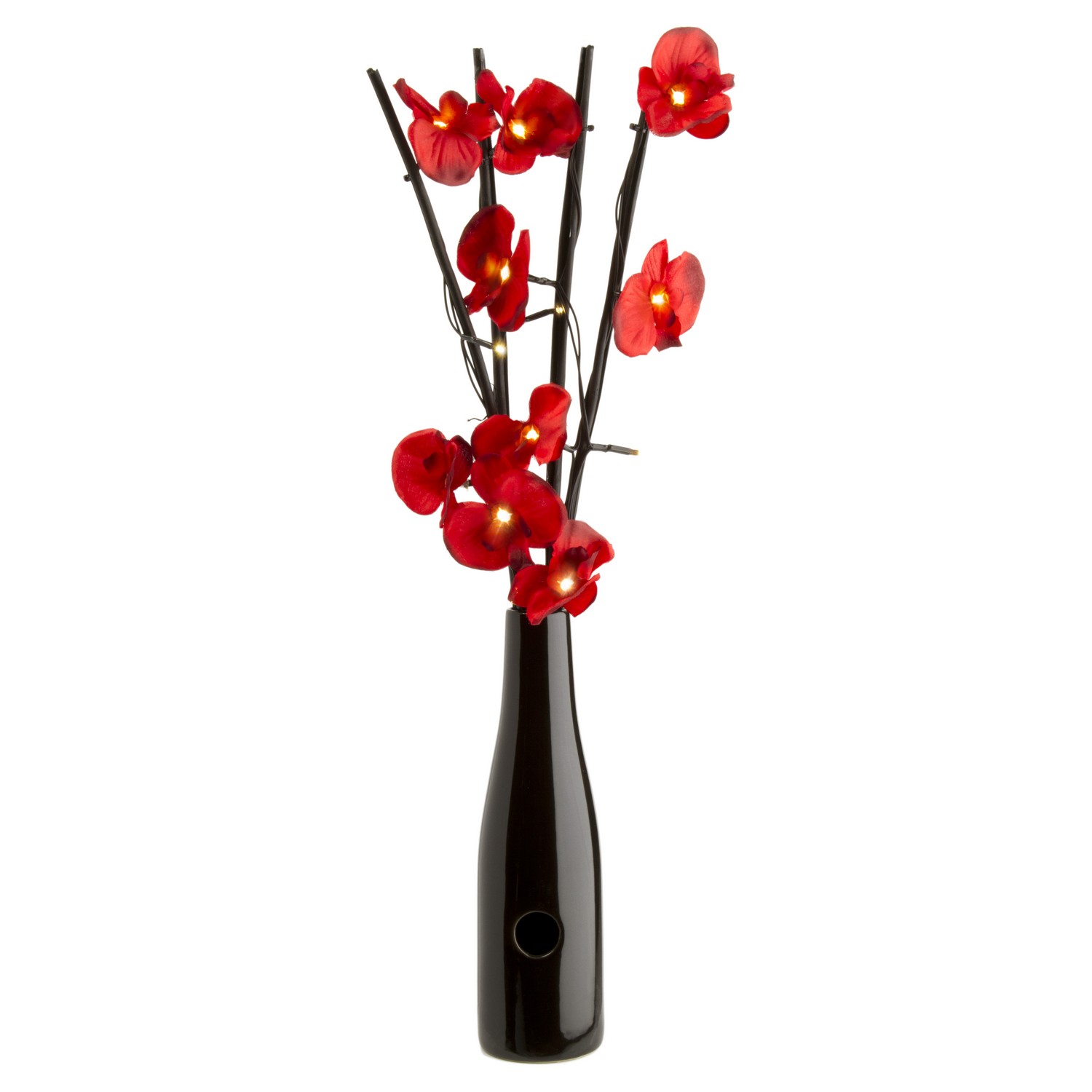 Buy 16 LED Red Orchid Flower Lights In Vase £6.99 | Home Decor ...