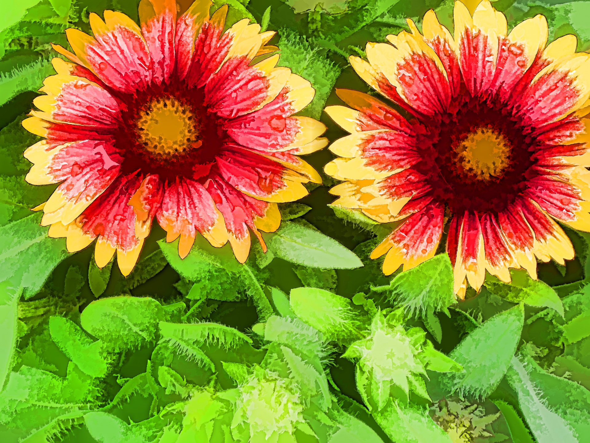Yellow And Red Flowers Free Stock Photo - Public Domain Pictures