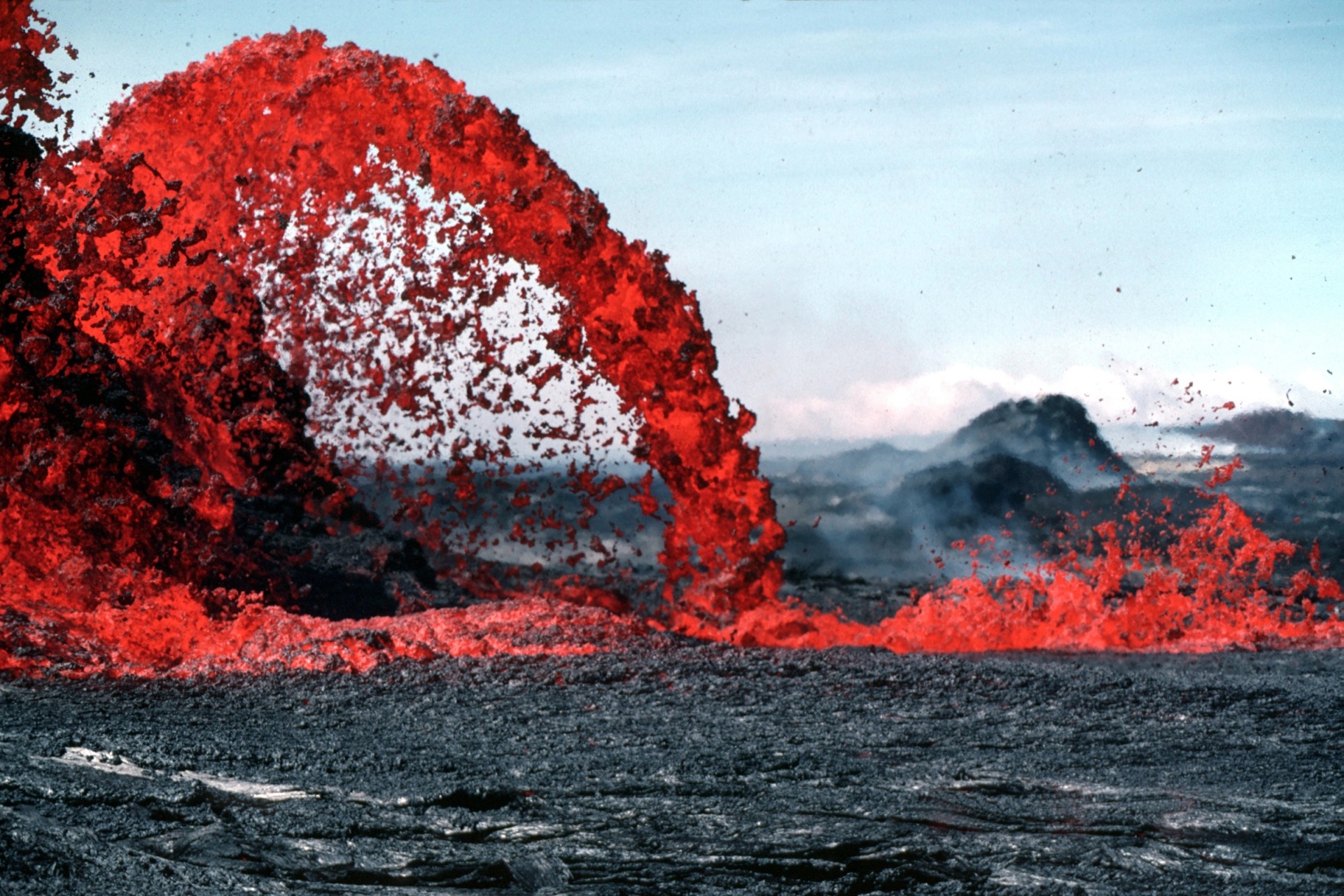 Red Fountain Of Lava Free Stock Photo - Public Domain Pictures