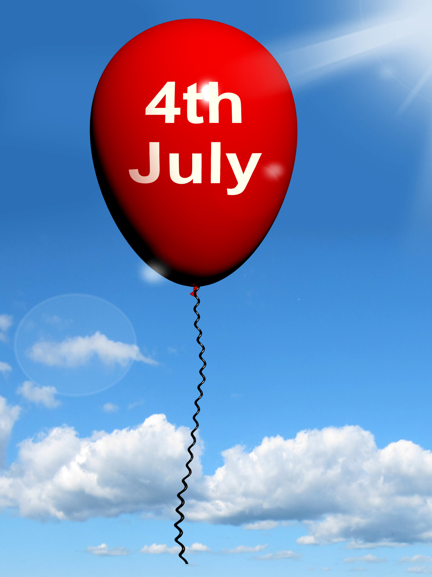 Red Fourth of July Balloon Shows Independence Spirit and Promotions, 4th, 4thofjuly, America, American, HQ Photo