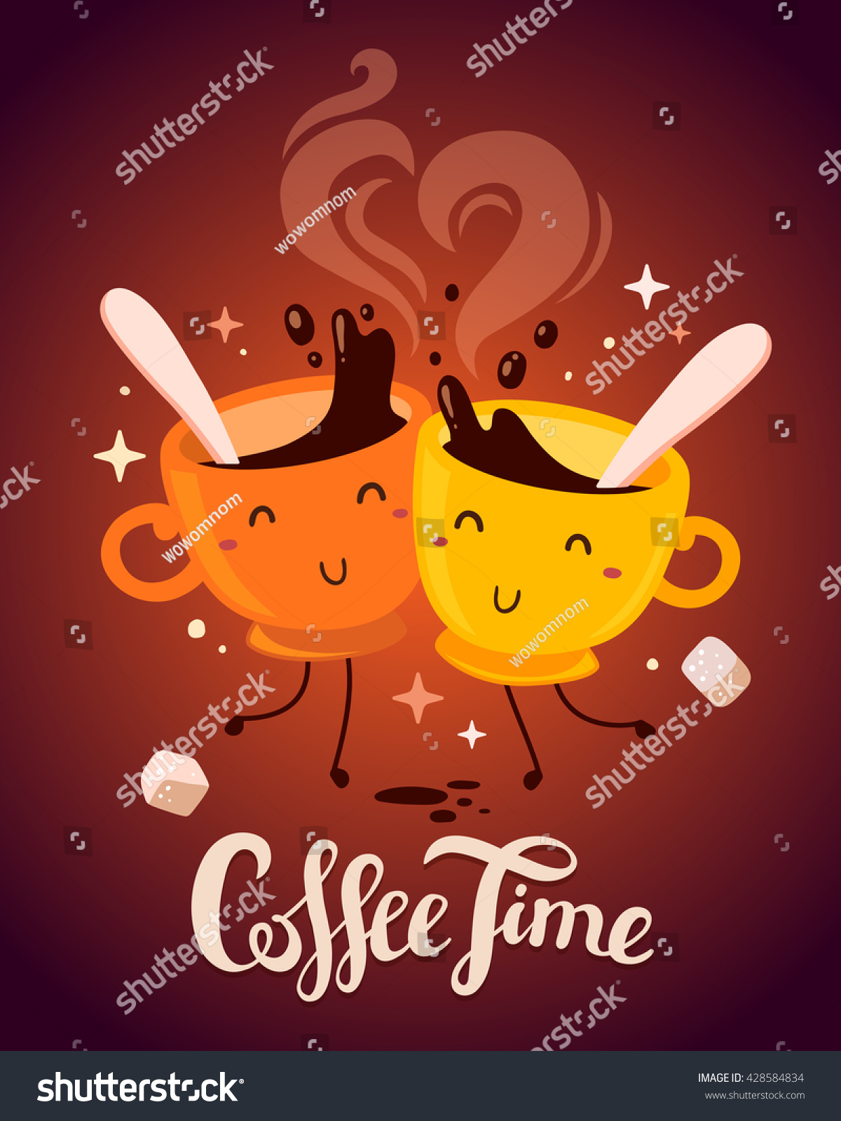 Vector Illustration Yellow Red Smile Friend Stock Vector 428584834 ...