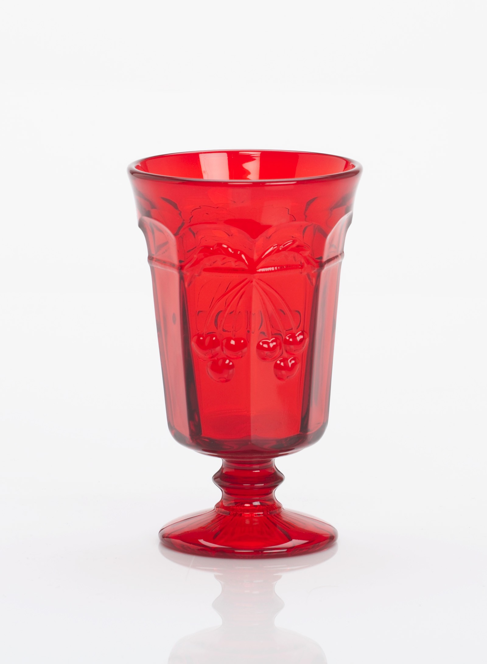 Elegant Cherry Red Goblet | Mosser Glass