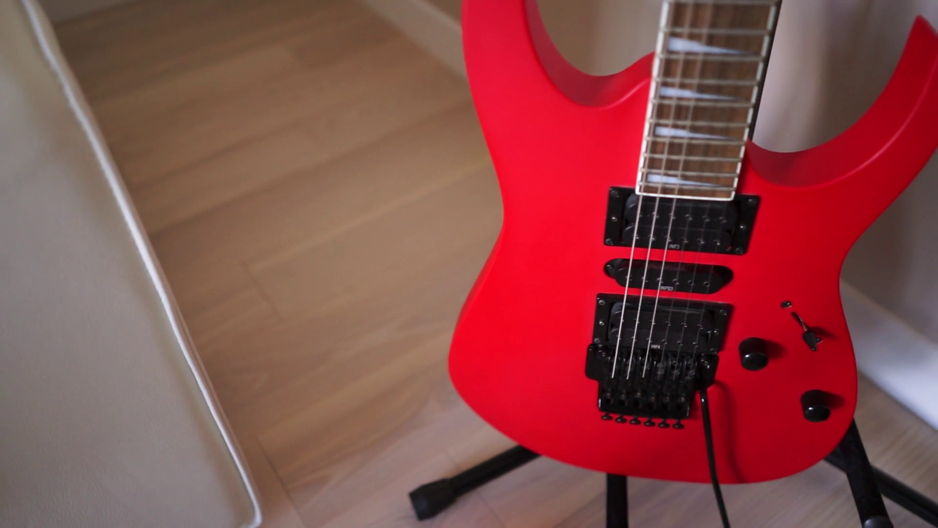 Beautiful red guitar closeup shot. Full HD video footage 1920x1080p ...
