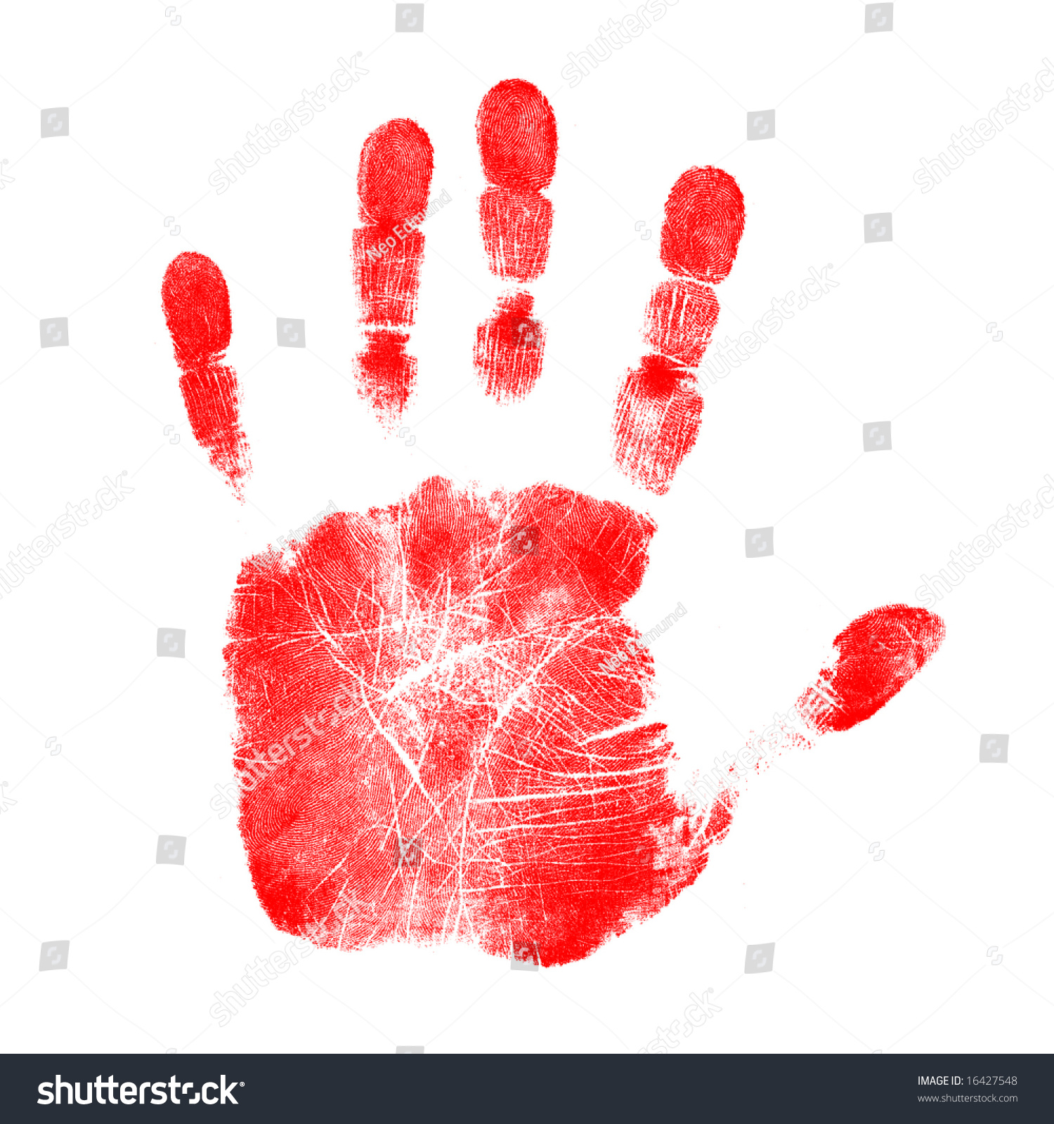 Red Handprint Stock Illustration 16427548 - Shutterstock