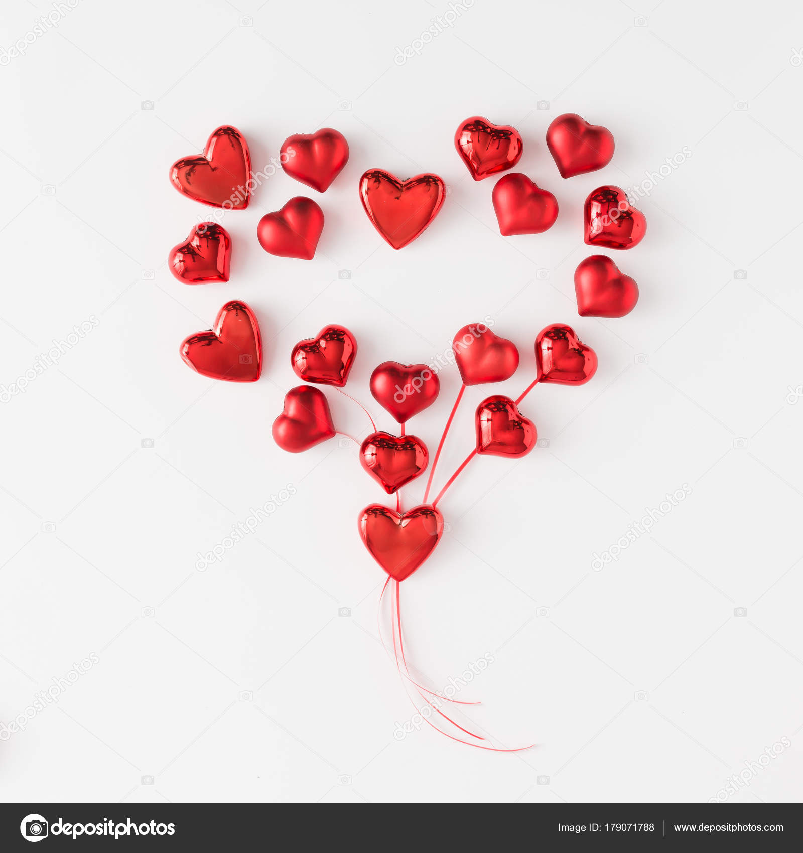 Red Heart Shaped Balloons Shape Heart Love Concept — Stock Photo ...