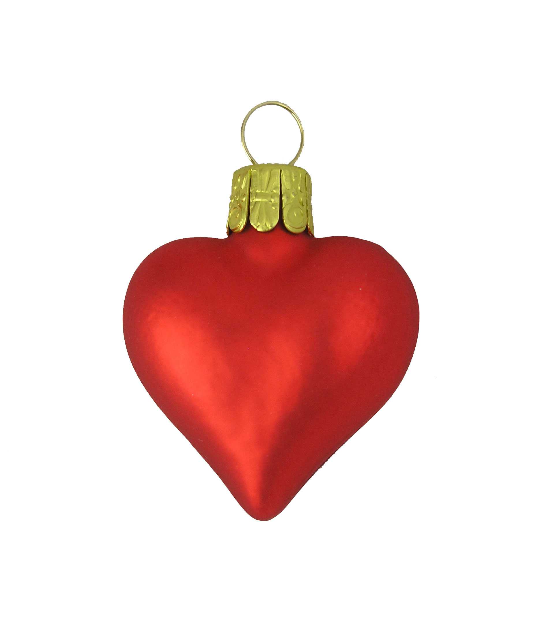 Mini Blown Glass Heart Ornament - Matte Red - Single | Garden ...