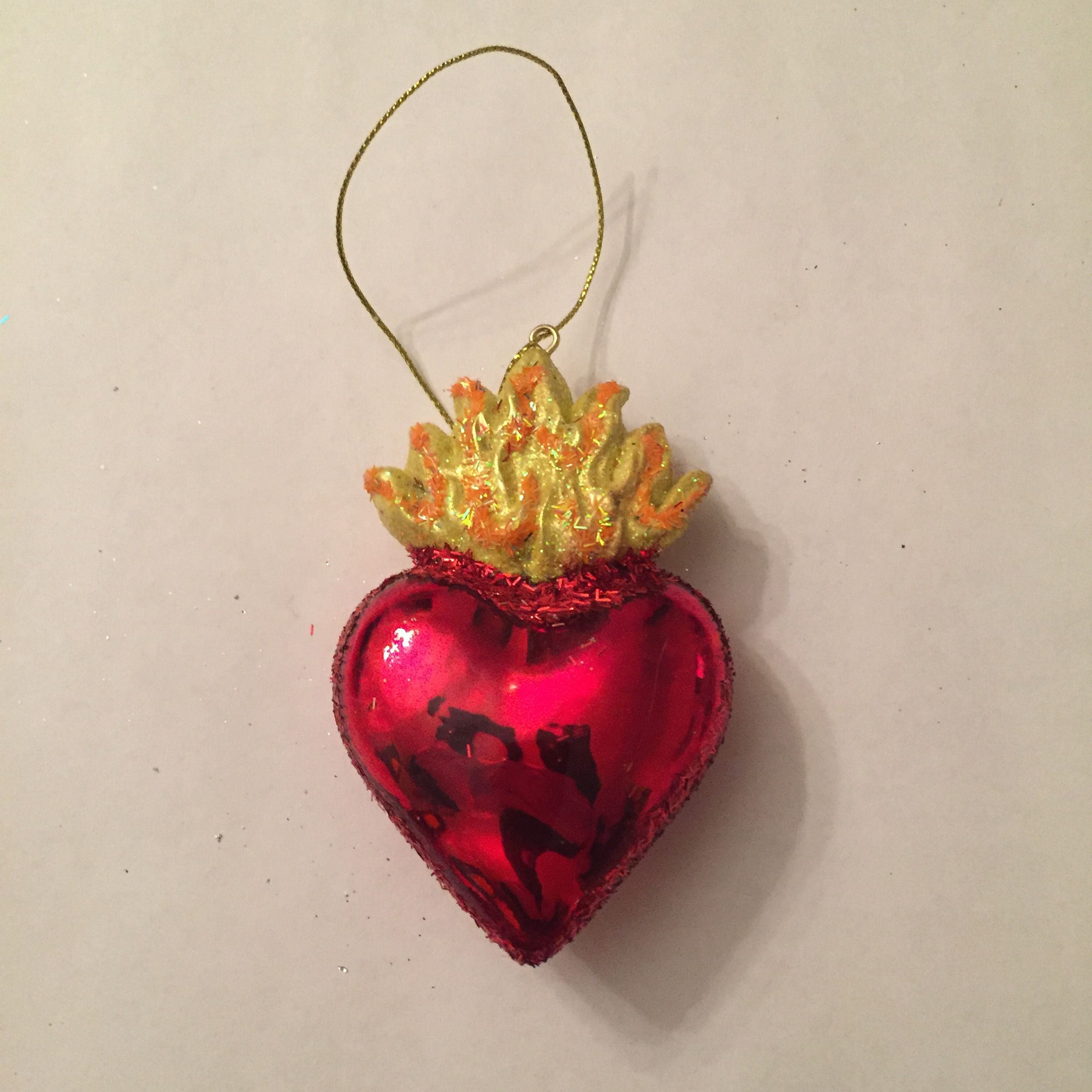 Red Heart-Shaped Ornaments | resin, plastic | 2 ornaments | Bought ...